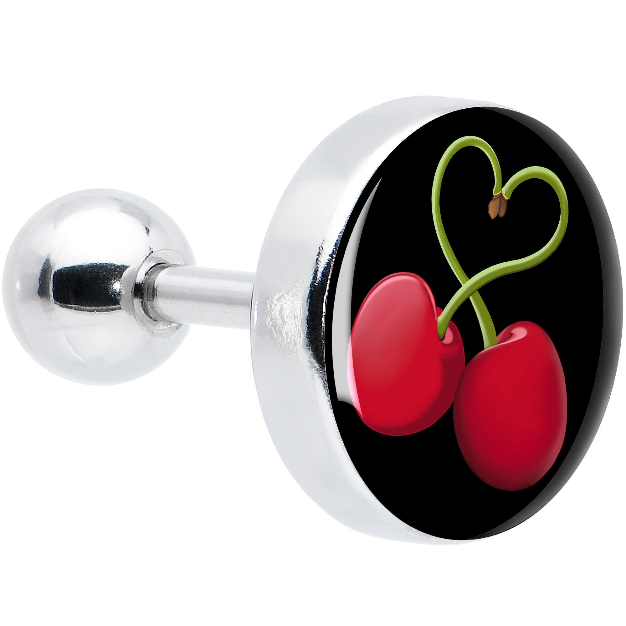 16 Gauge 1/4 Cherry Heart Cartilage Tragus Earring