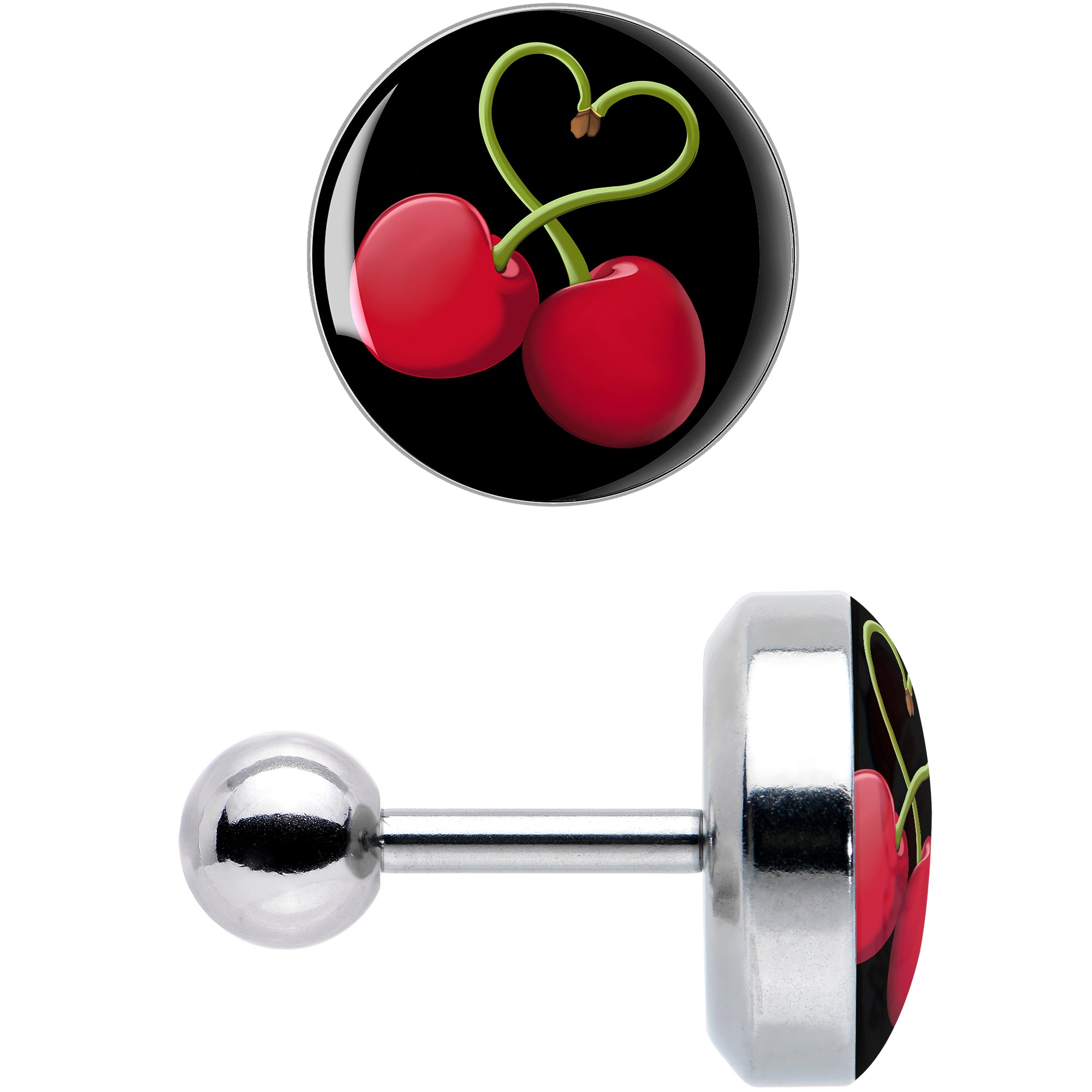 16 Gauge 1/4 Cherry Heart Cartilage Tragus Earring