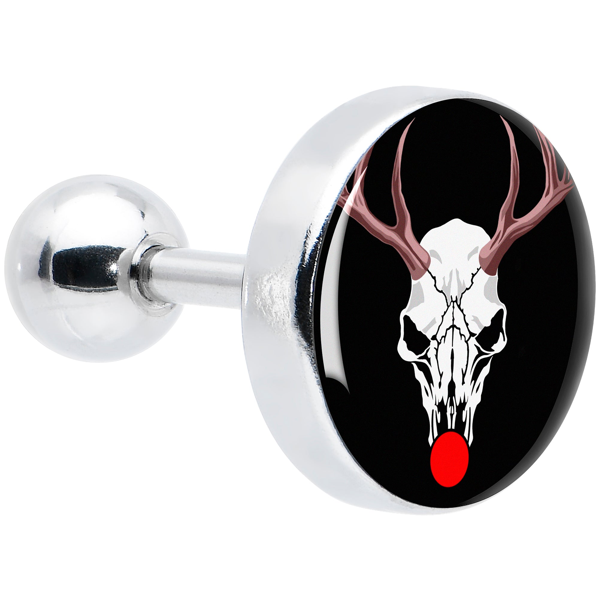 16 Gauge 1/4 Holiday Dead Nosed Reindeer Tragus Cartilage Earring