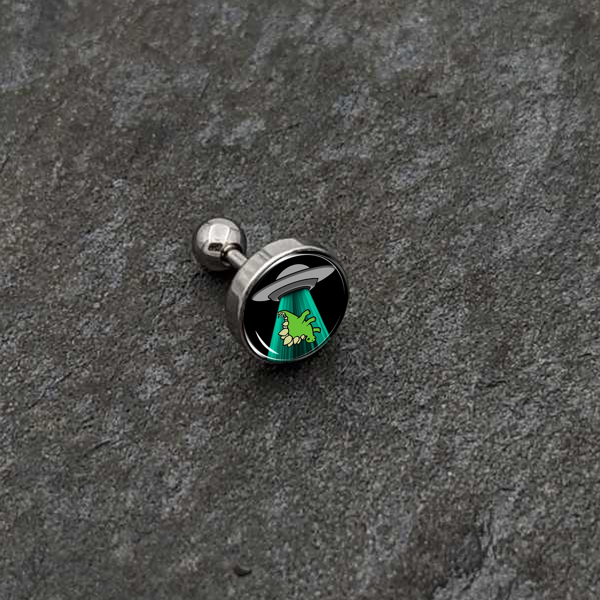 16 Gauge 1/4 Alien UFO Dinosaur Abduction Cartilage Tragus Earring