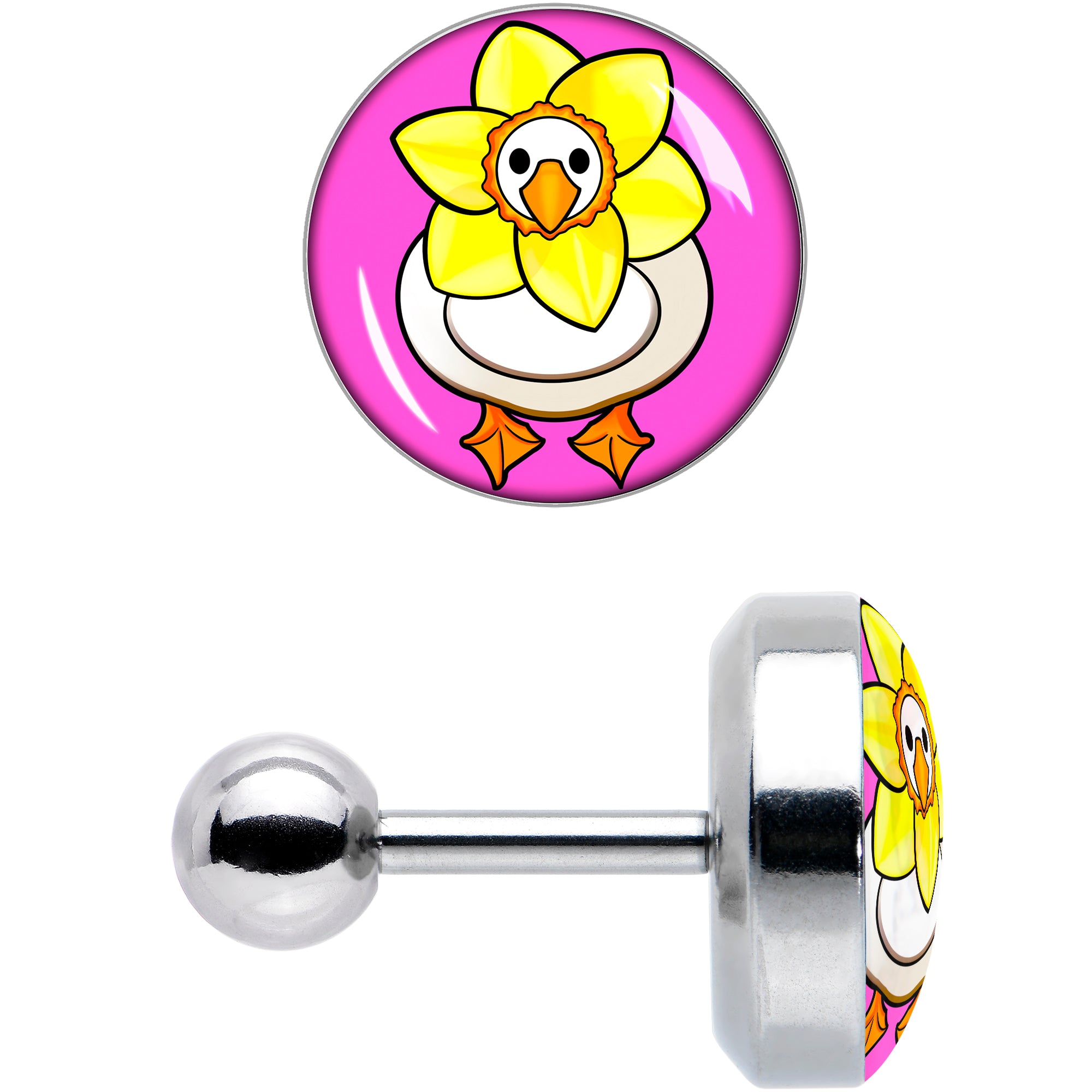 16 Gauge 1/4 Daffodil Duck Cartilage Tragus Earring