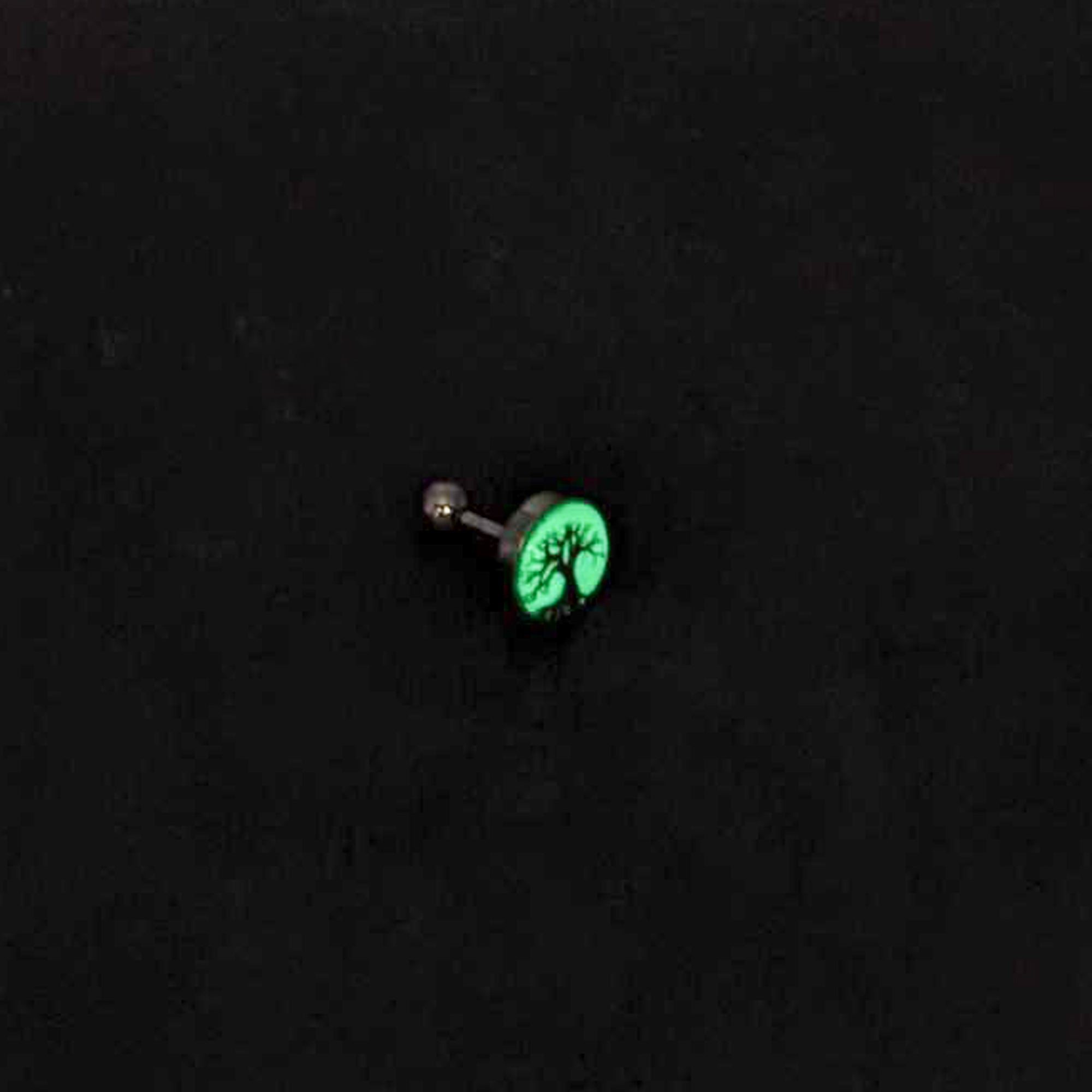 16 Gauge Glow in the Dark Tree of Life Tragus Cartilage Earring