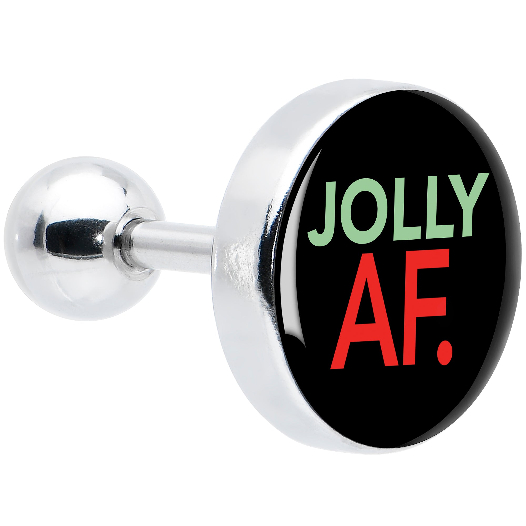 16 Gauge 1/4 Jolly AF Festive Holiday Tragus Cartilage Earring