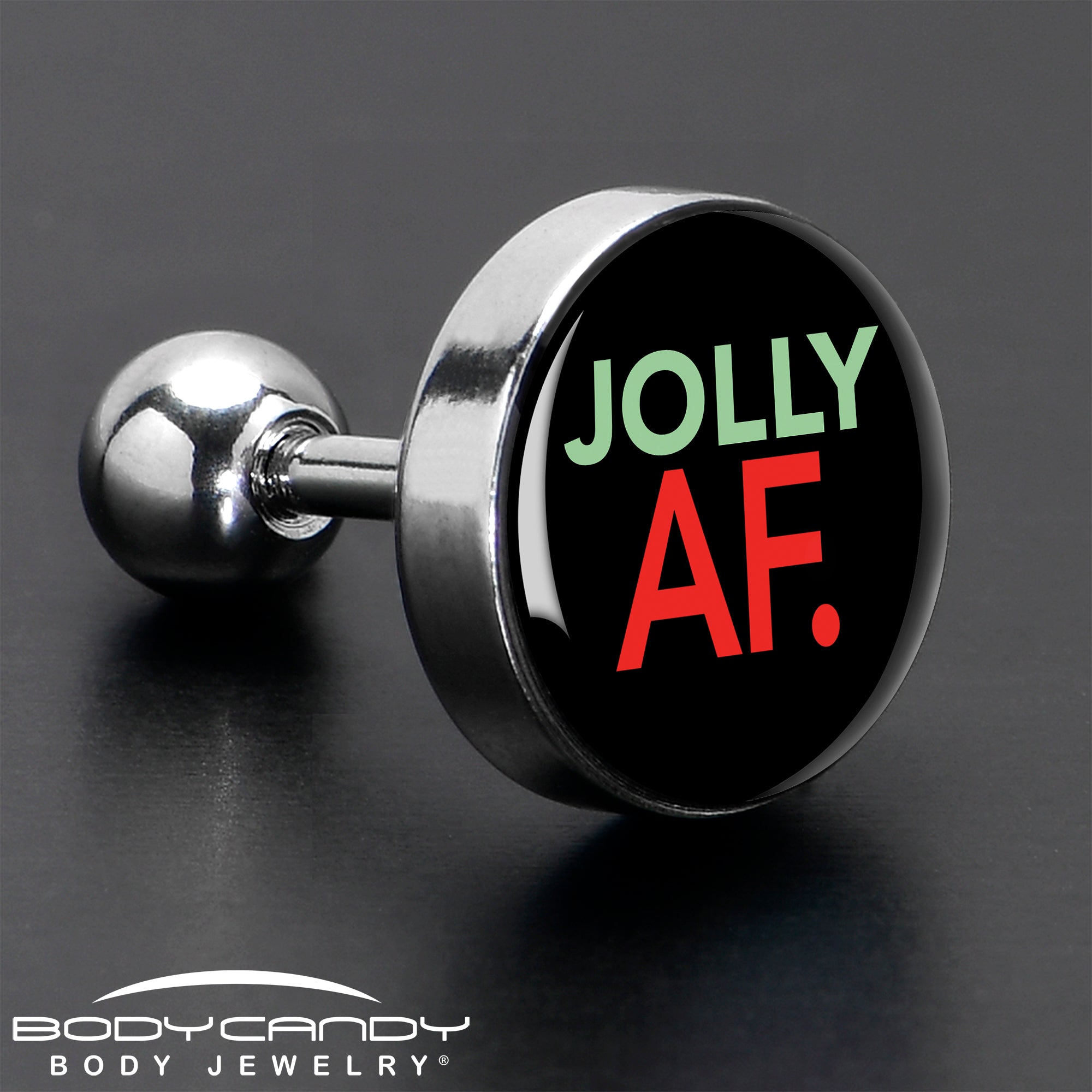 16 Gauge 1/4 Jolly AF Festive Holiday Tragus Cartilage Earring