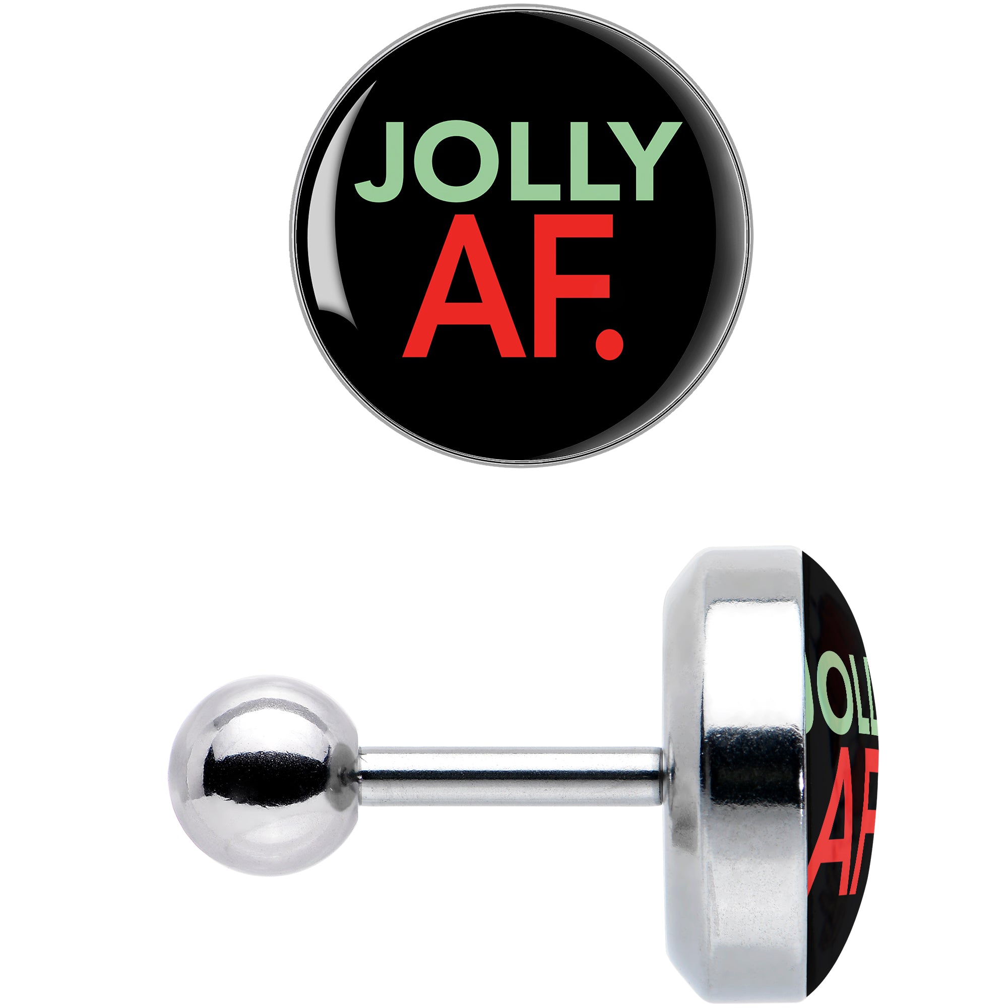 16 Gauge 1/4 Jolly AF Festive Holiday Tragus Cartilage Earring