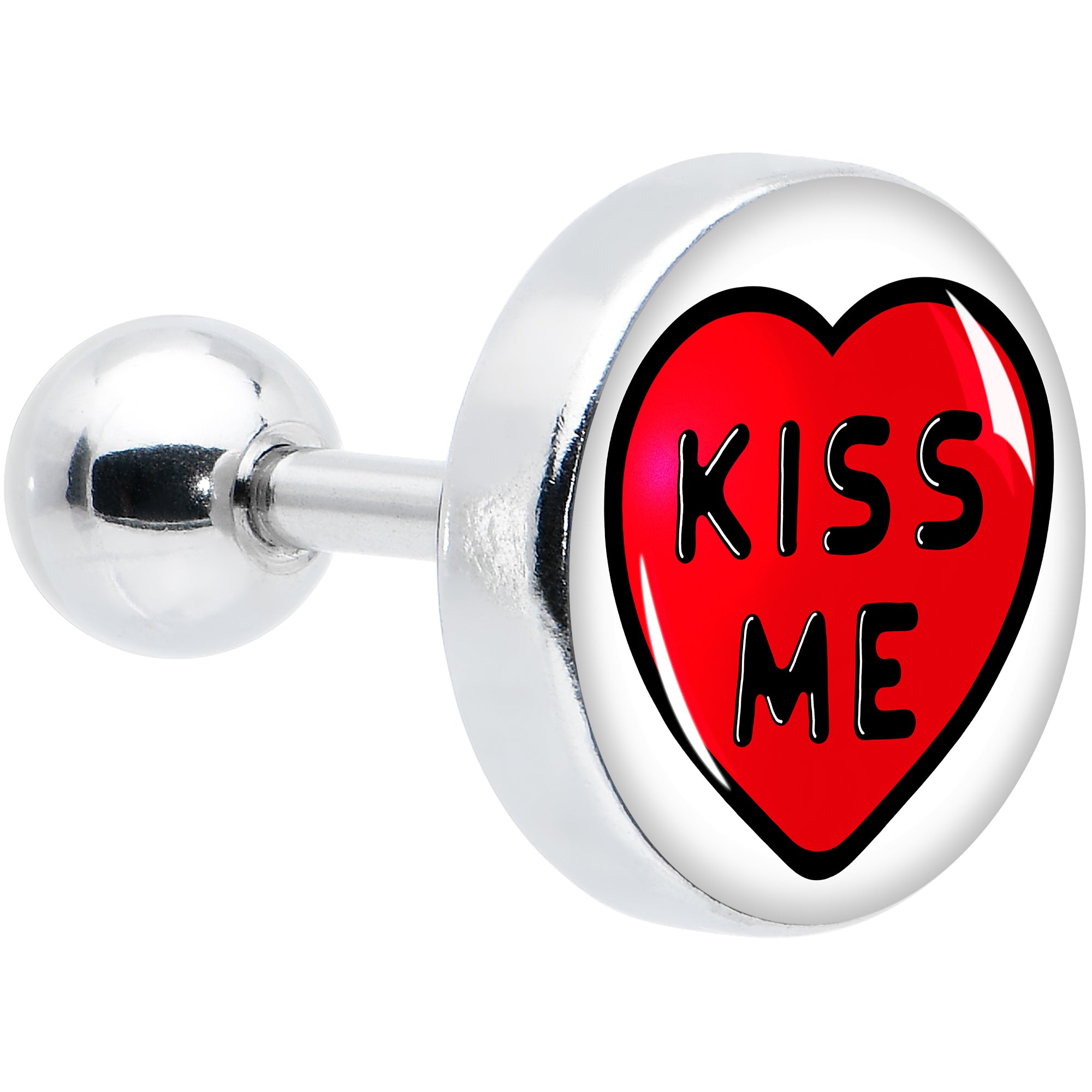 16 Gauge 1/4 Kiss Me Candy Heart Cartilage Tragus Earring