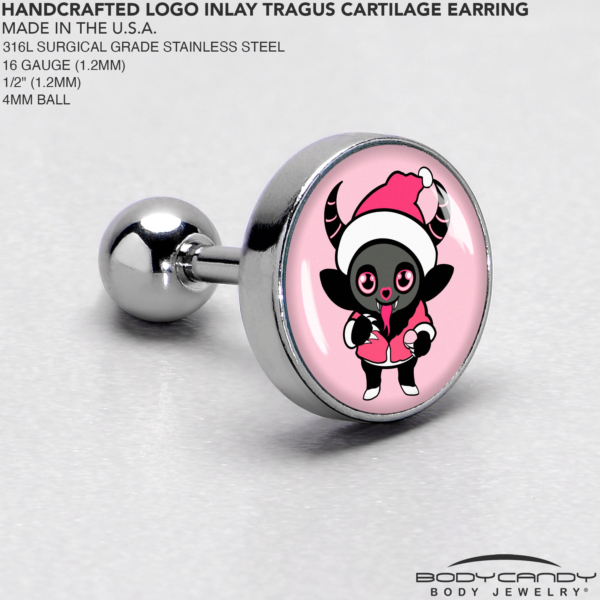 16 Gauge 1/4 Krampus Cutie Tragus Cartilage Earring