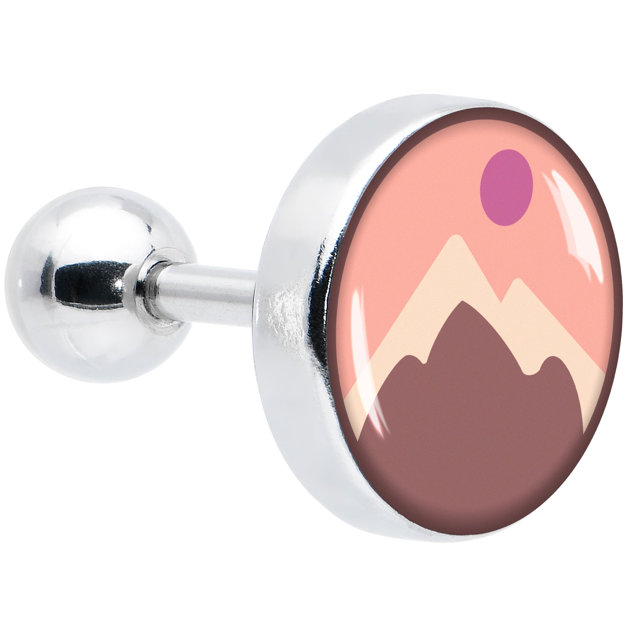 16 Gauge 1/4 Mountain Sunrise Tragus Cartilage Earring