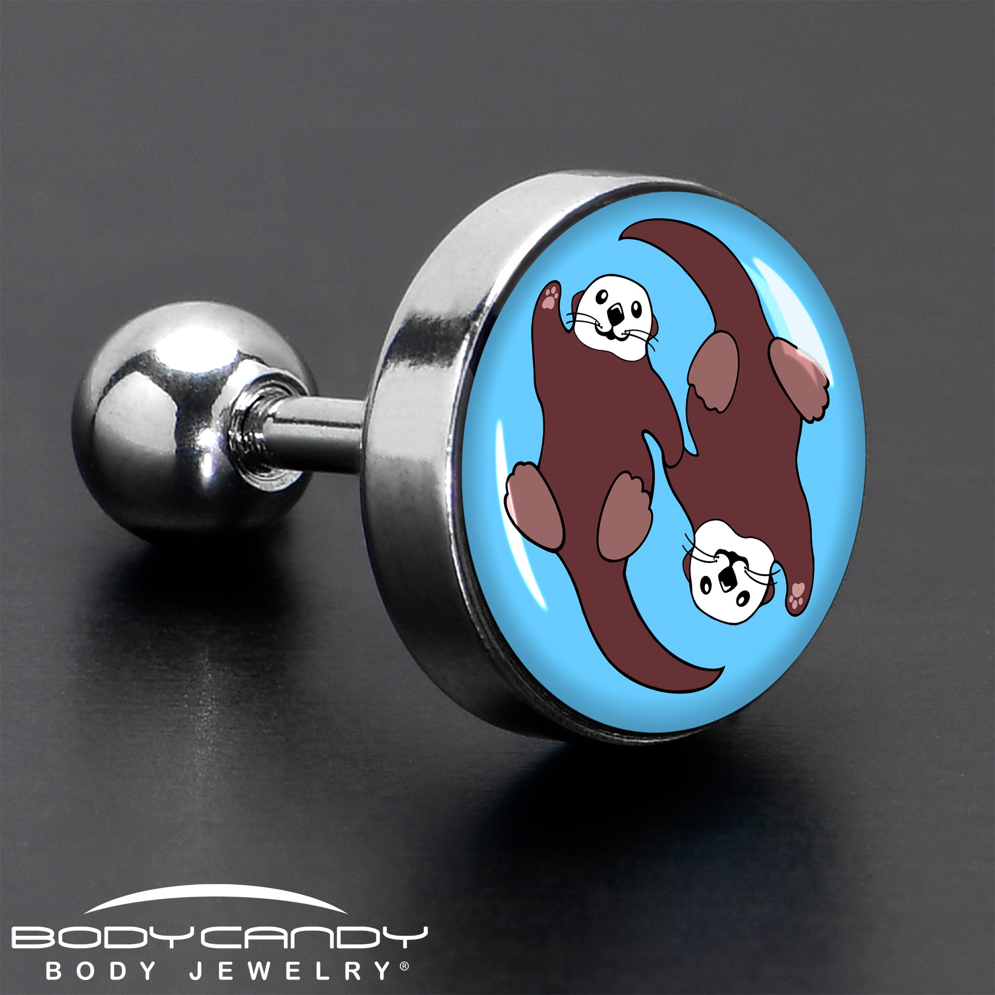 16 Gauge 1/4 Oh My Otters Animal Tragus Cartilage Earring