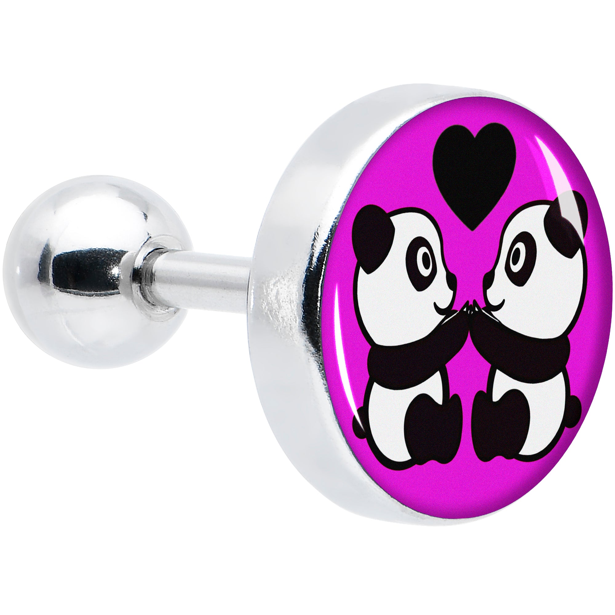 16 Gauge 1/4 Panda Love Cartilage Tragus Earring