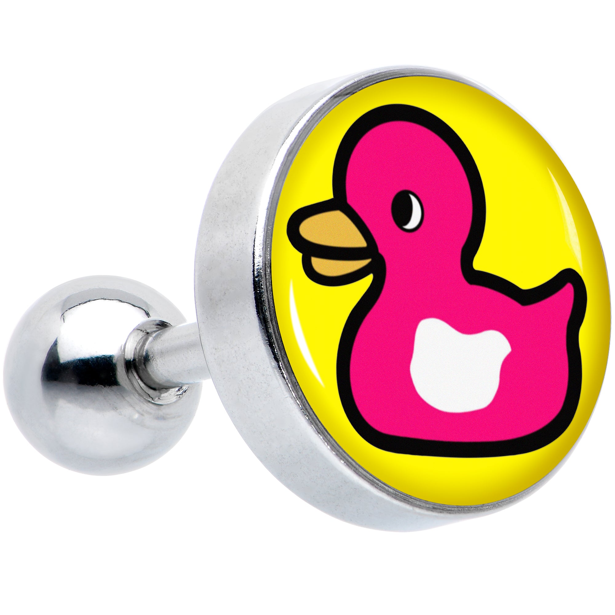 16 Gauge 1/4 Pink Ducky Cartilage Tragus Earring