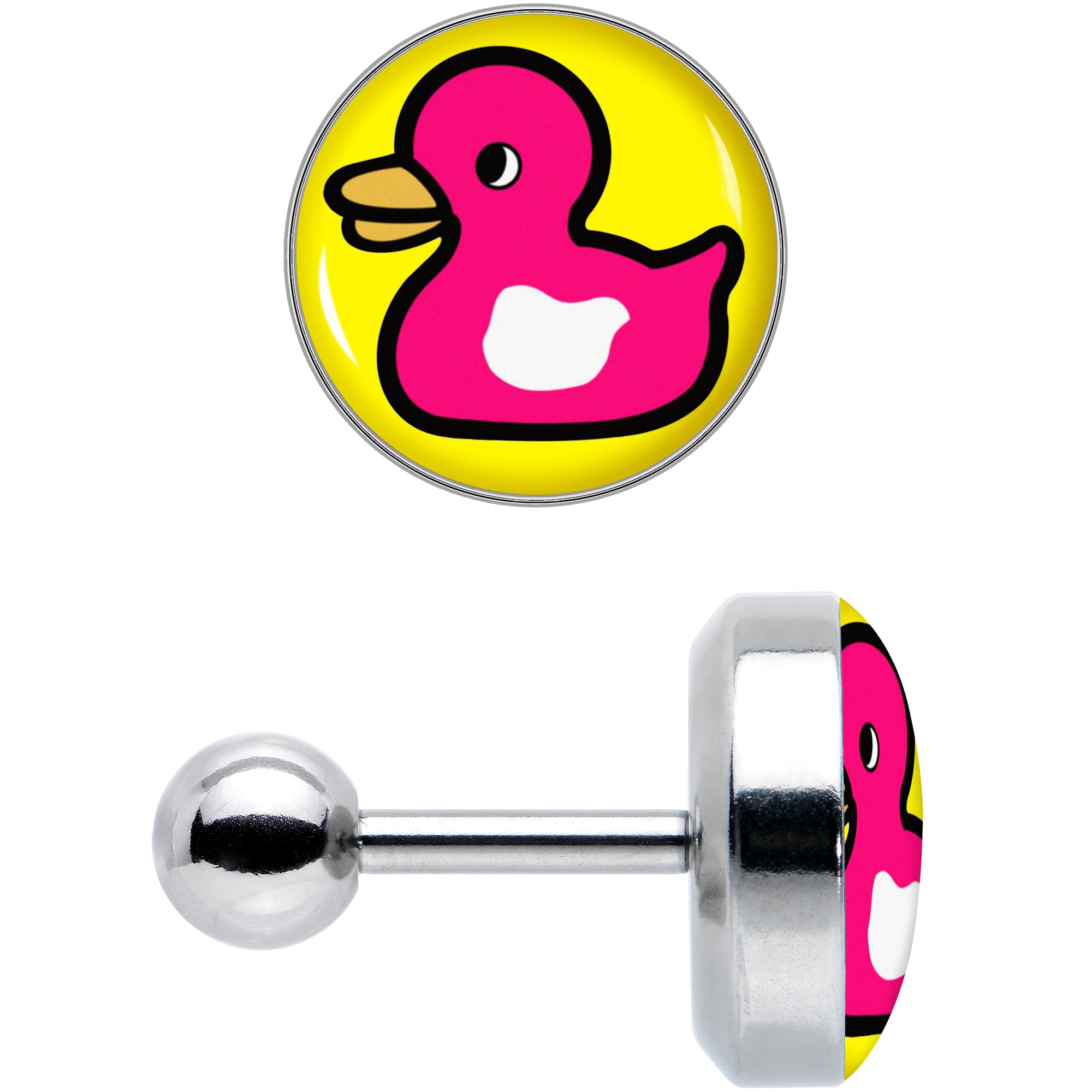 16 Gauge 1/4 Pink Ducky Cartilage Tragus Earring