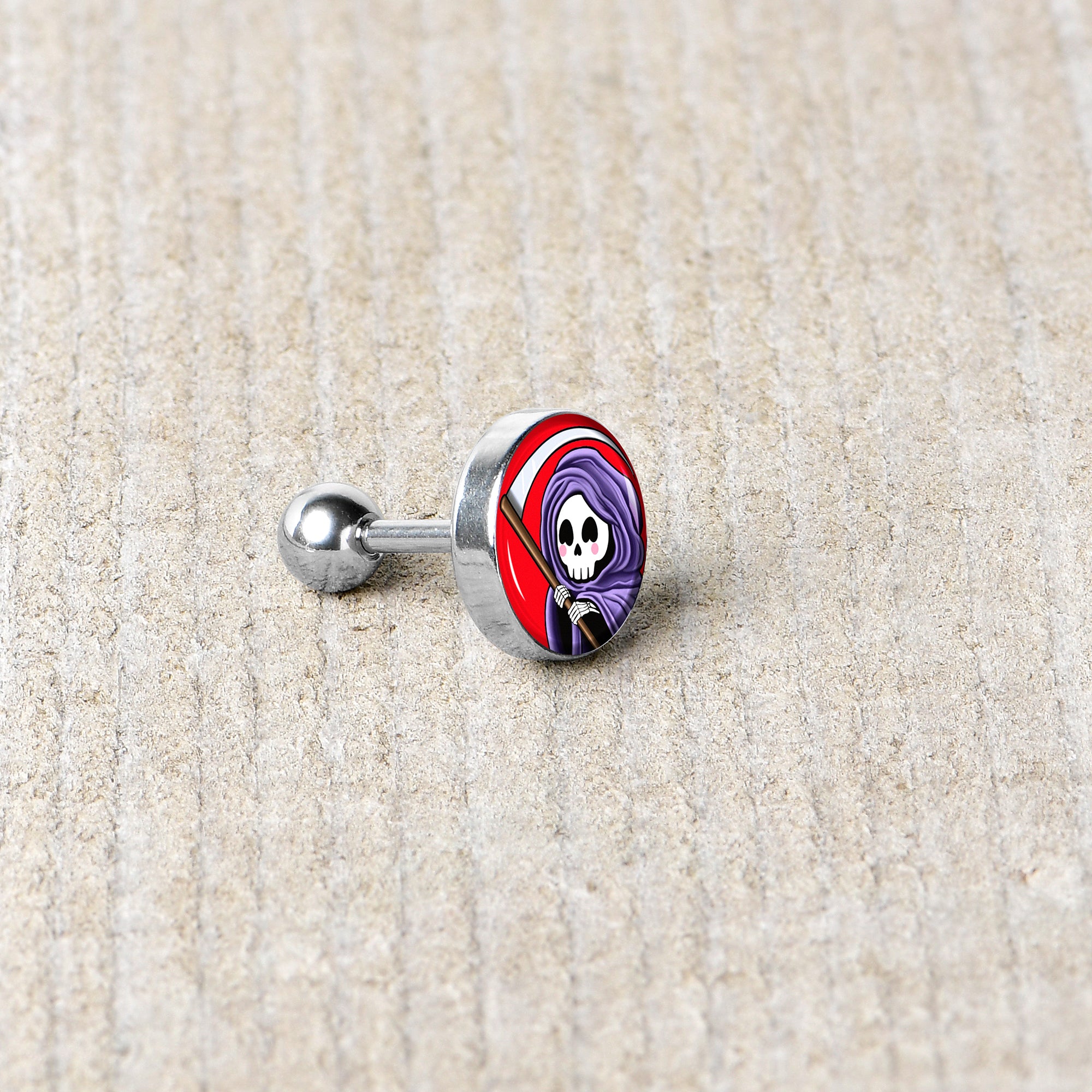 16 Gauge 1/4 Grim Reaper Cartilage Tragus Earring