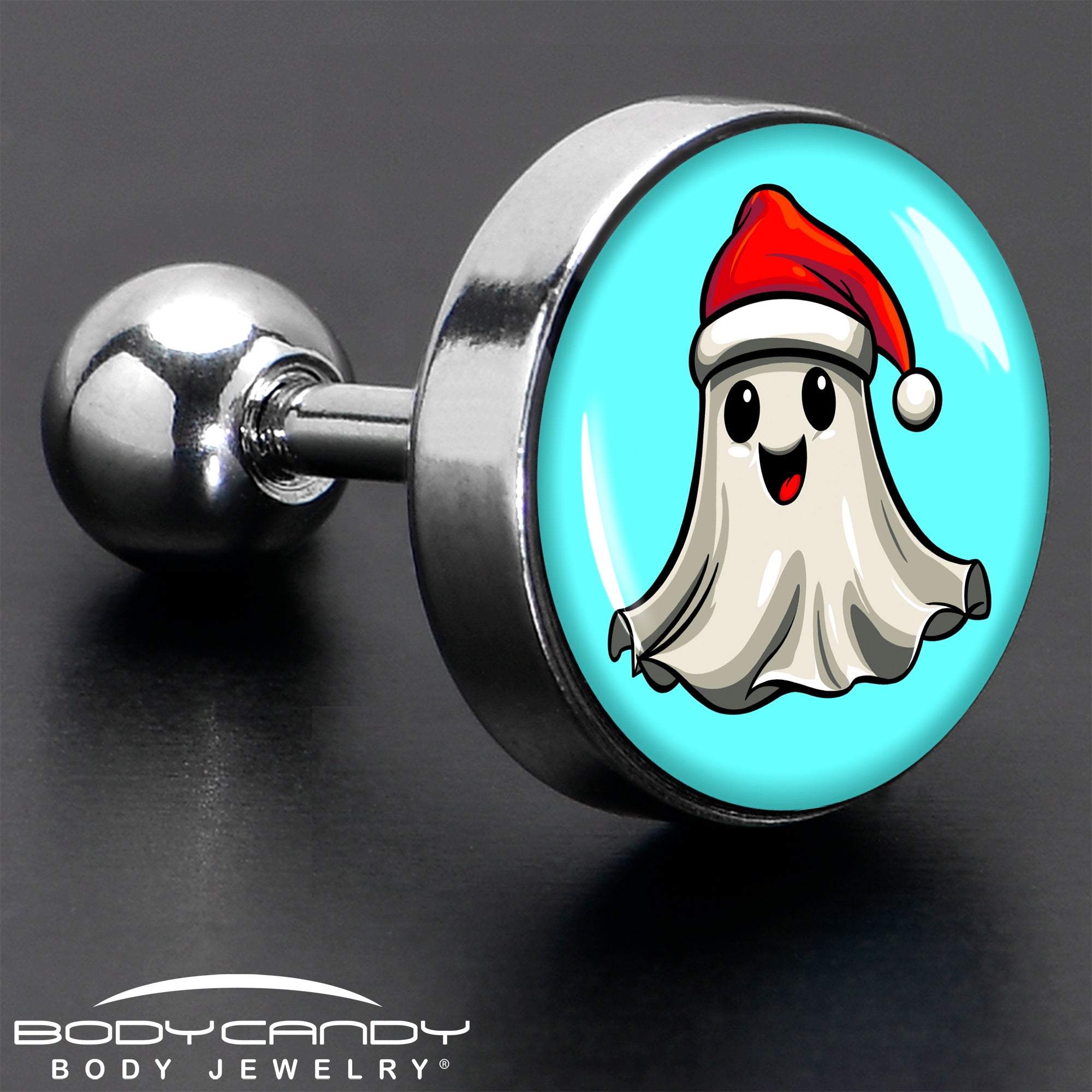 16 Gauge 1/4 Holiday Christmas Spirit Ghost Tragus Cartilage Earring