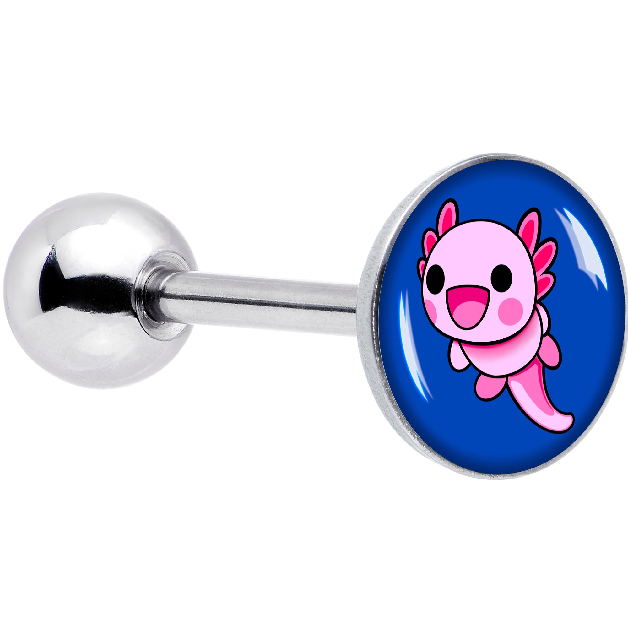 Adorable Axolotl Barbell Tongue Ring