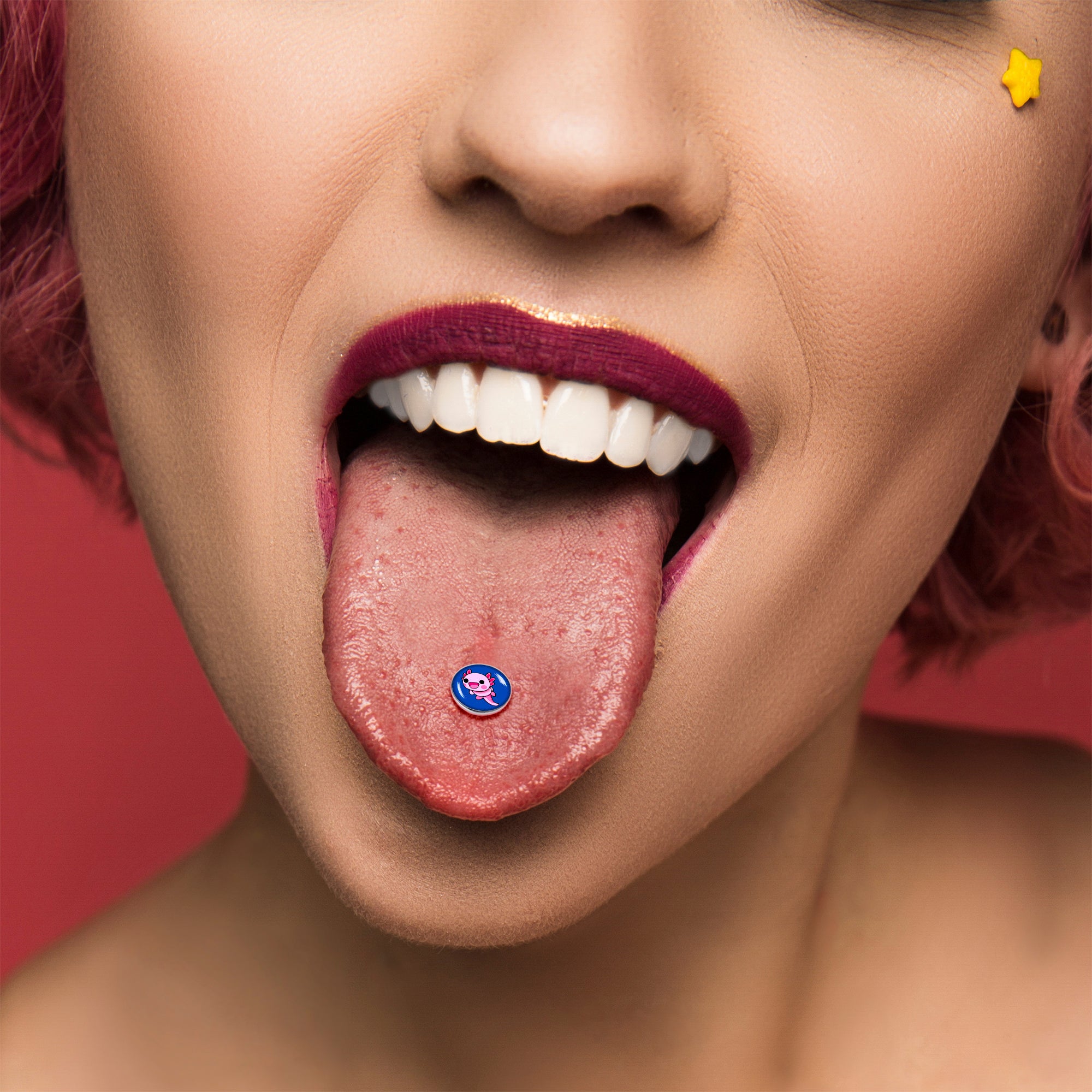 Adorable Axolotl Barbell Tongue Ring