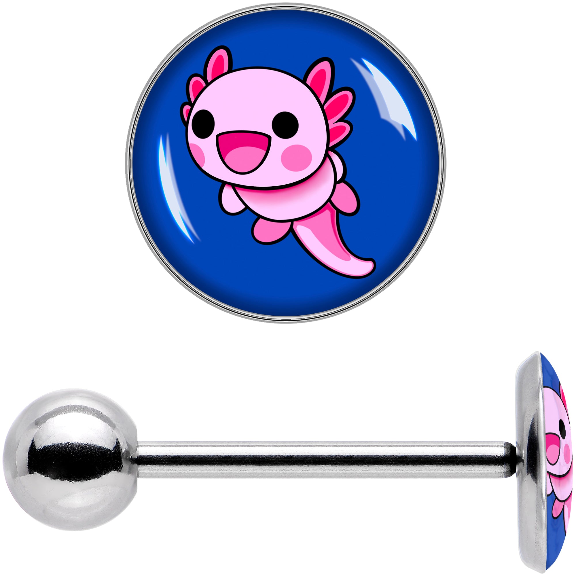 Adorable Axolotl Barbell Tongue Ring