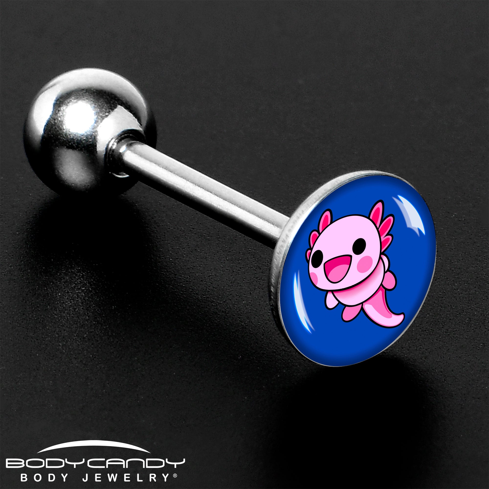 Adorable Axolotl Barbell Tongue Ring