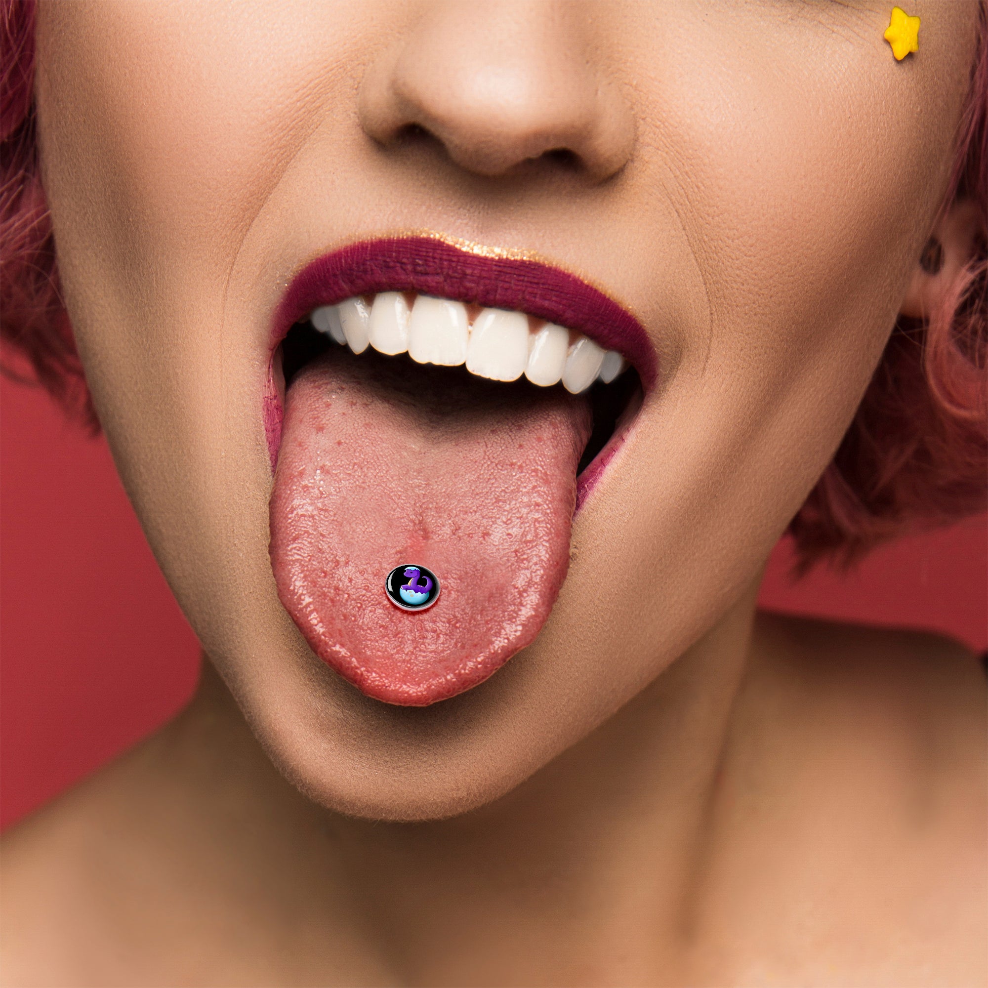 Baby Dinosaur Barbell Tongue Ring