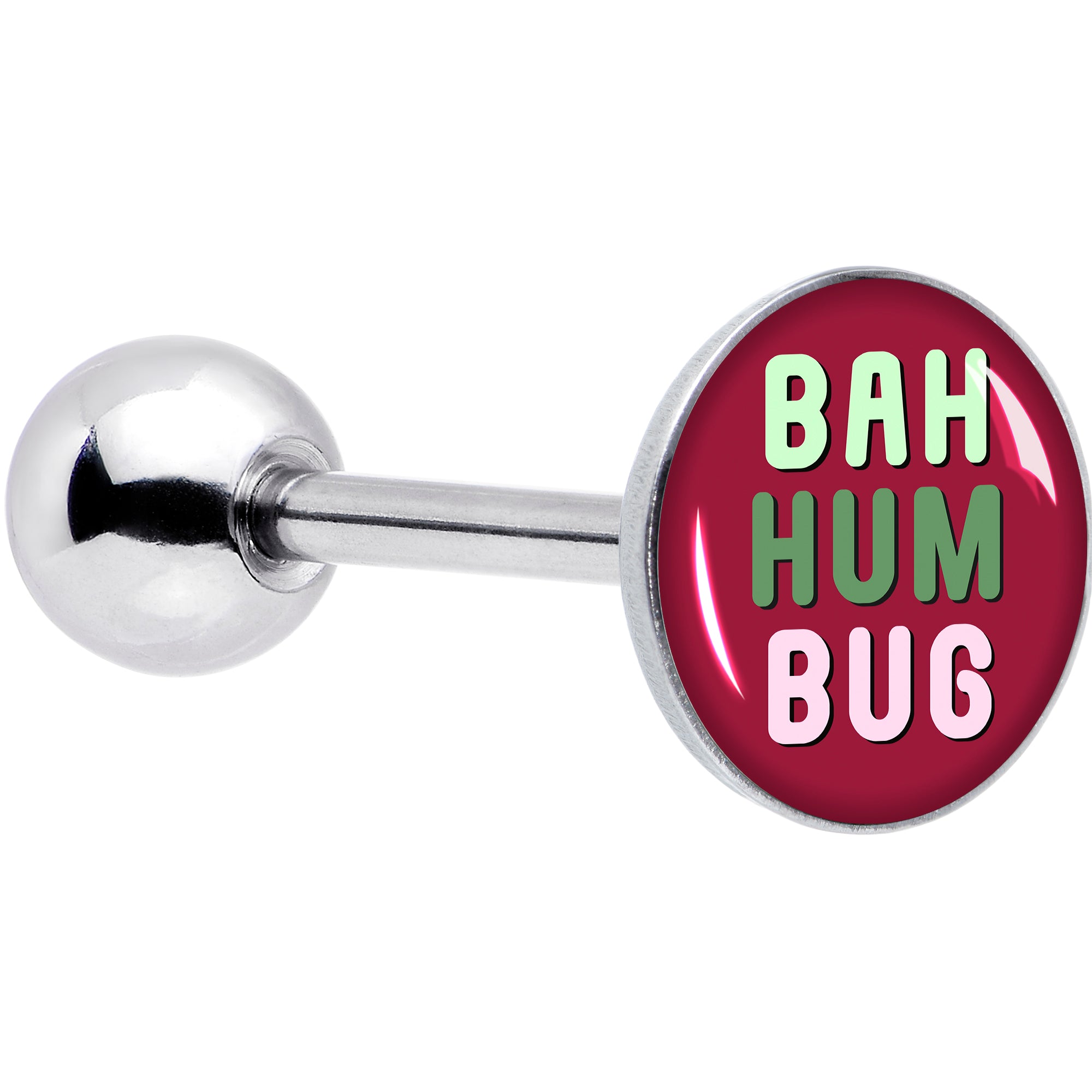 Bah Humbug Holiday Grouch Barbell Tongue Ring