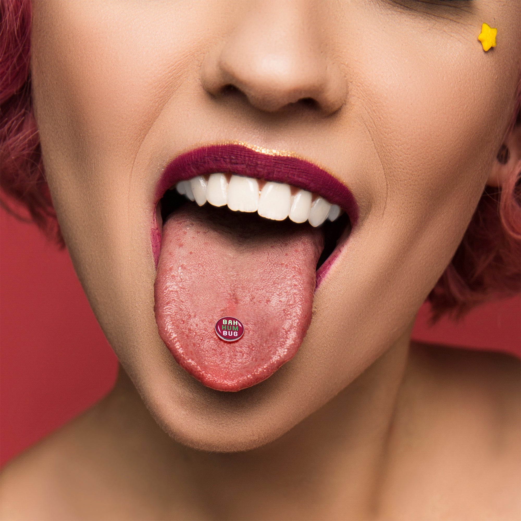 Bah Humbug Holiday Grouch Barbell Tongue Ring