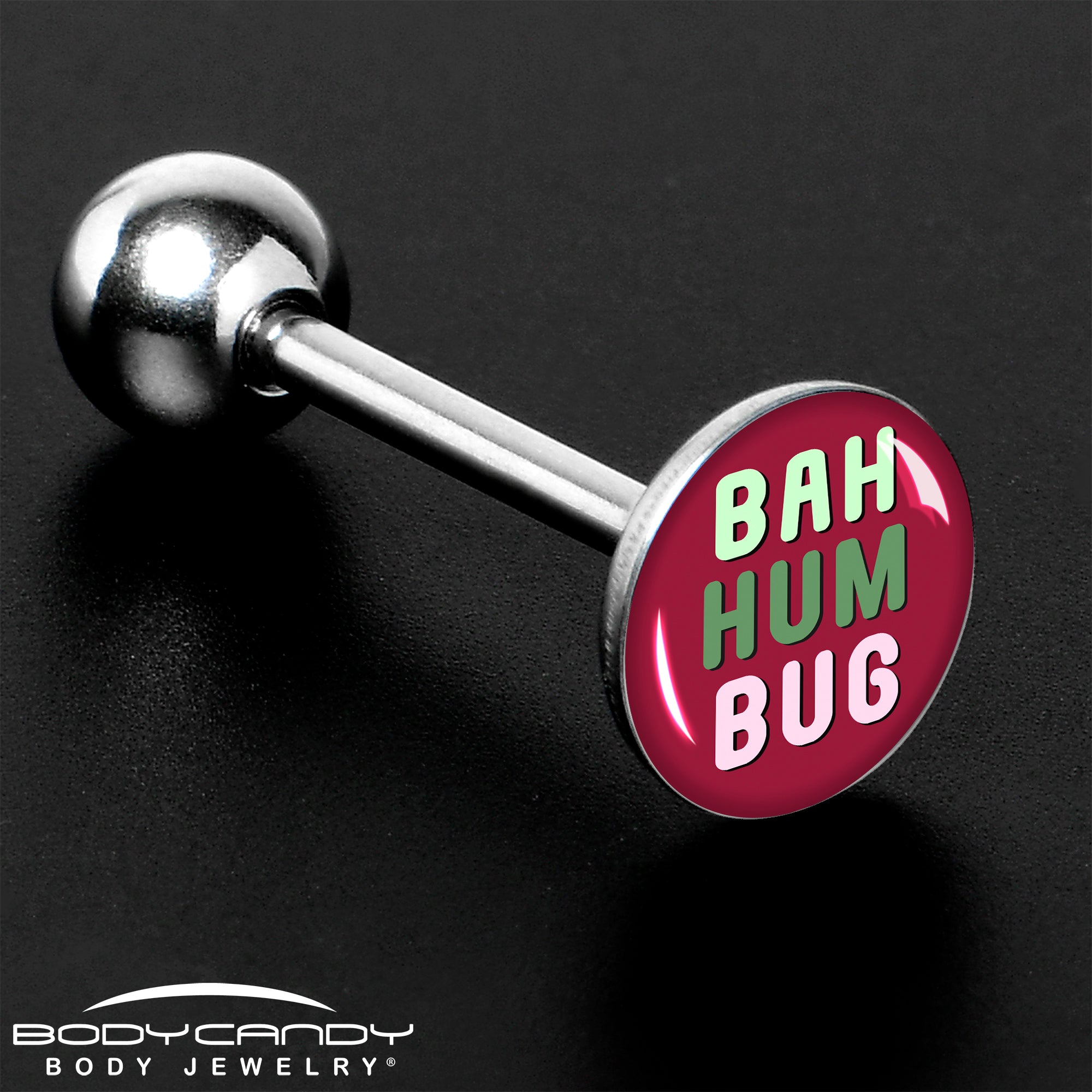 Bah Humbug Holiday Grouch Barbell Tongue Ring