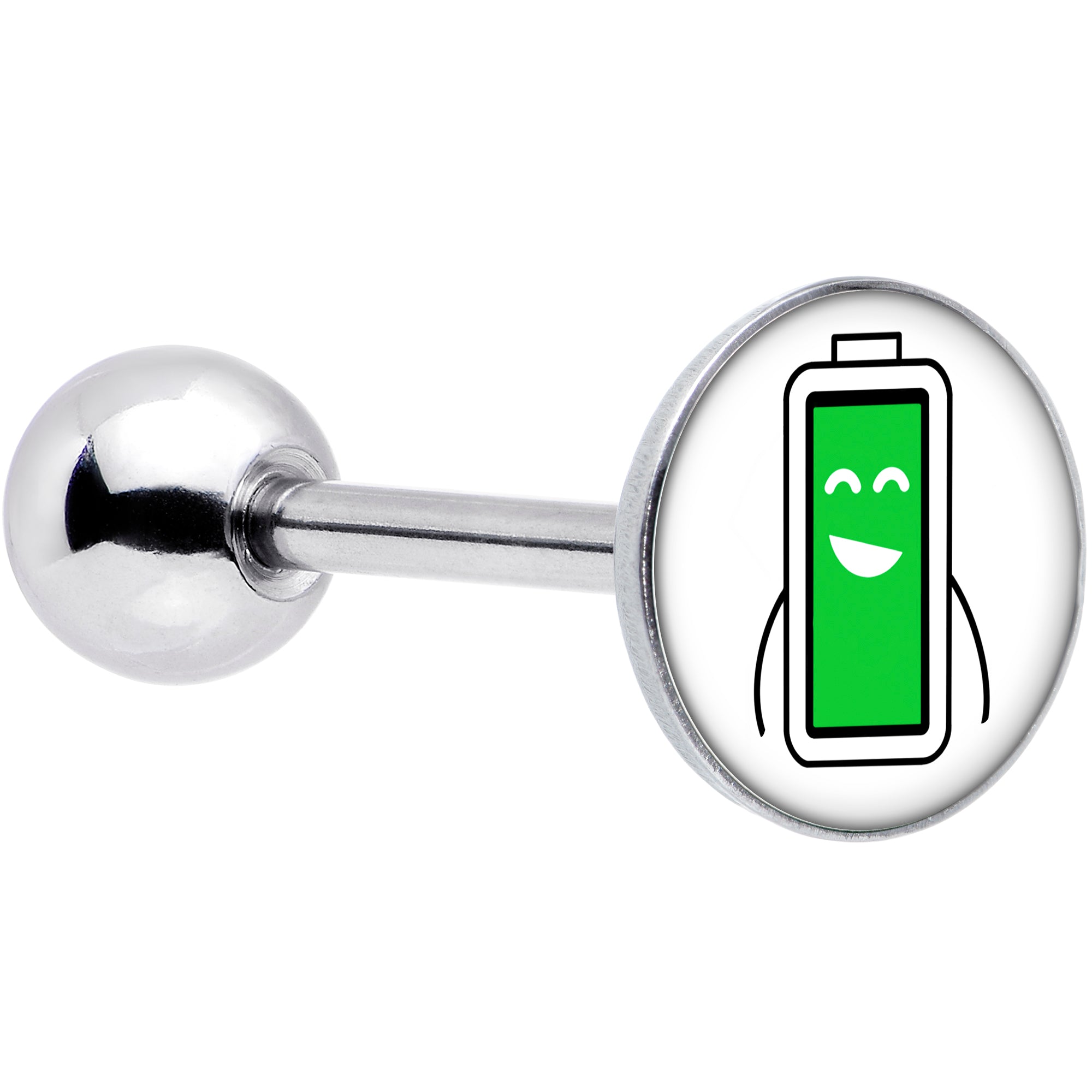 Battery Full Barbell Tongue Ring