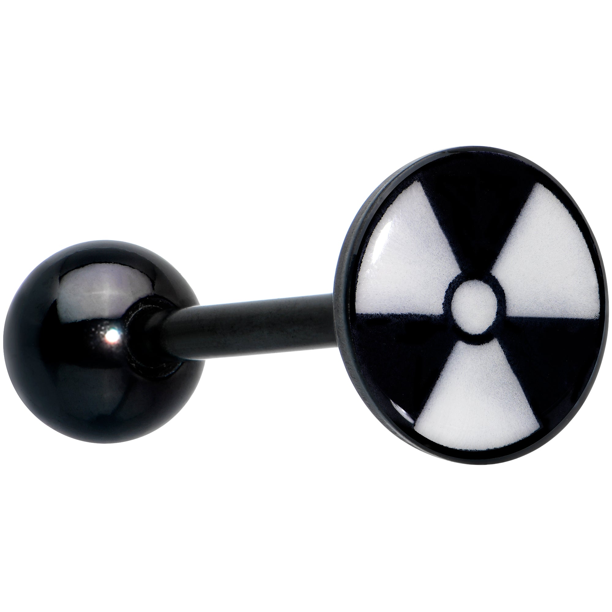 Glow in the Dark Black Anodized Radioactive Barbell Tongue Ring