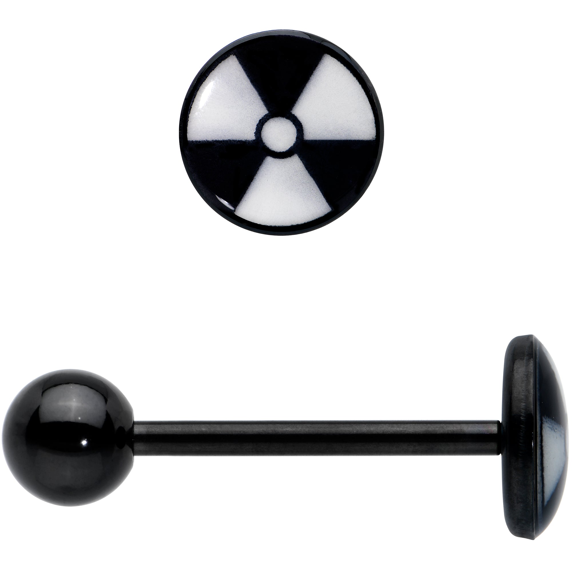 Glow in the Dark Black Anodized Radioactive Barbell Tongue Ring