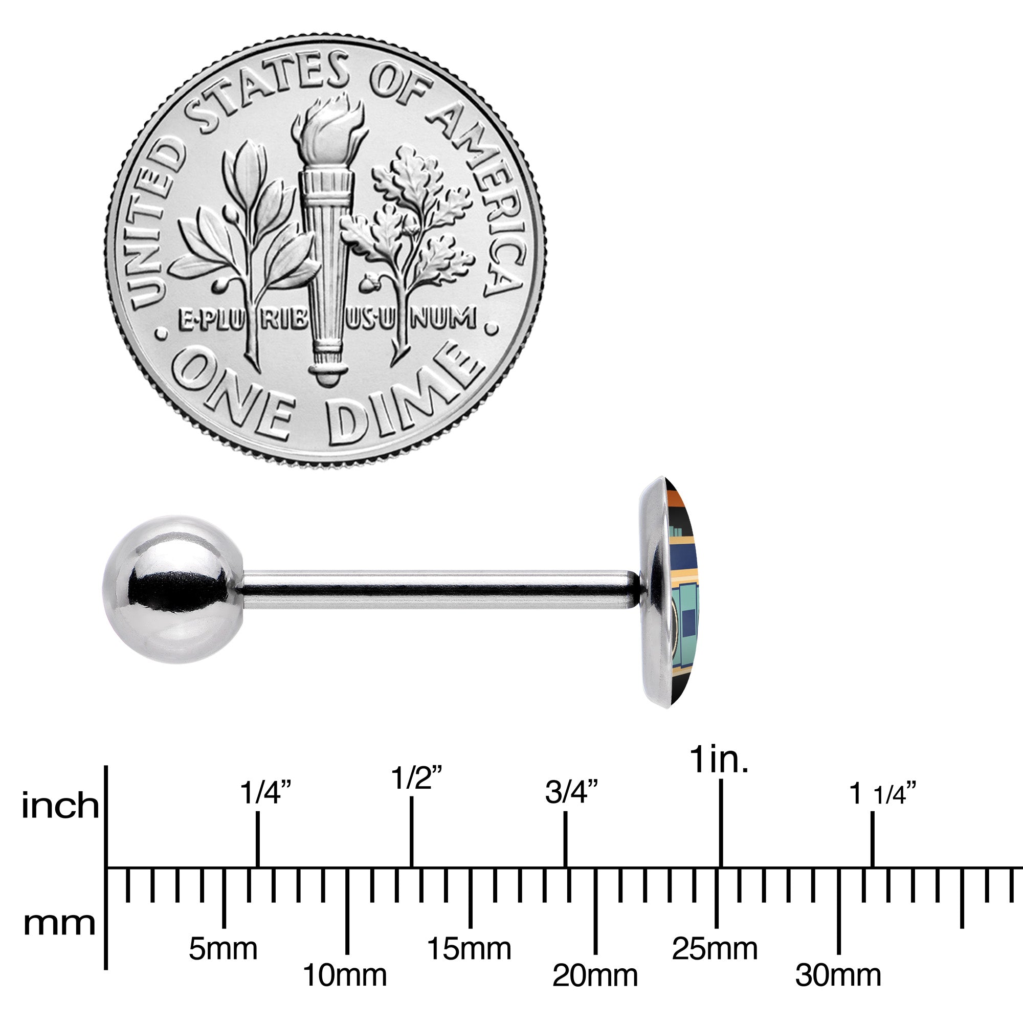 Retro Boombox Barbell Tongue Ring