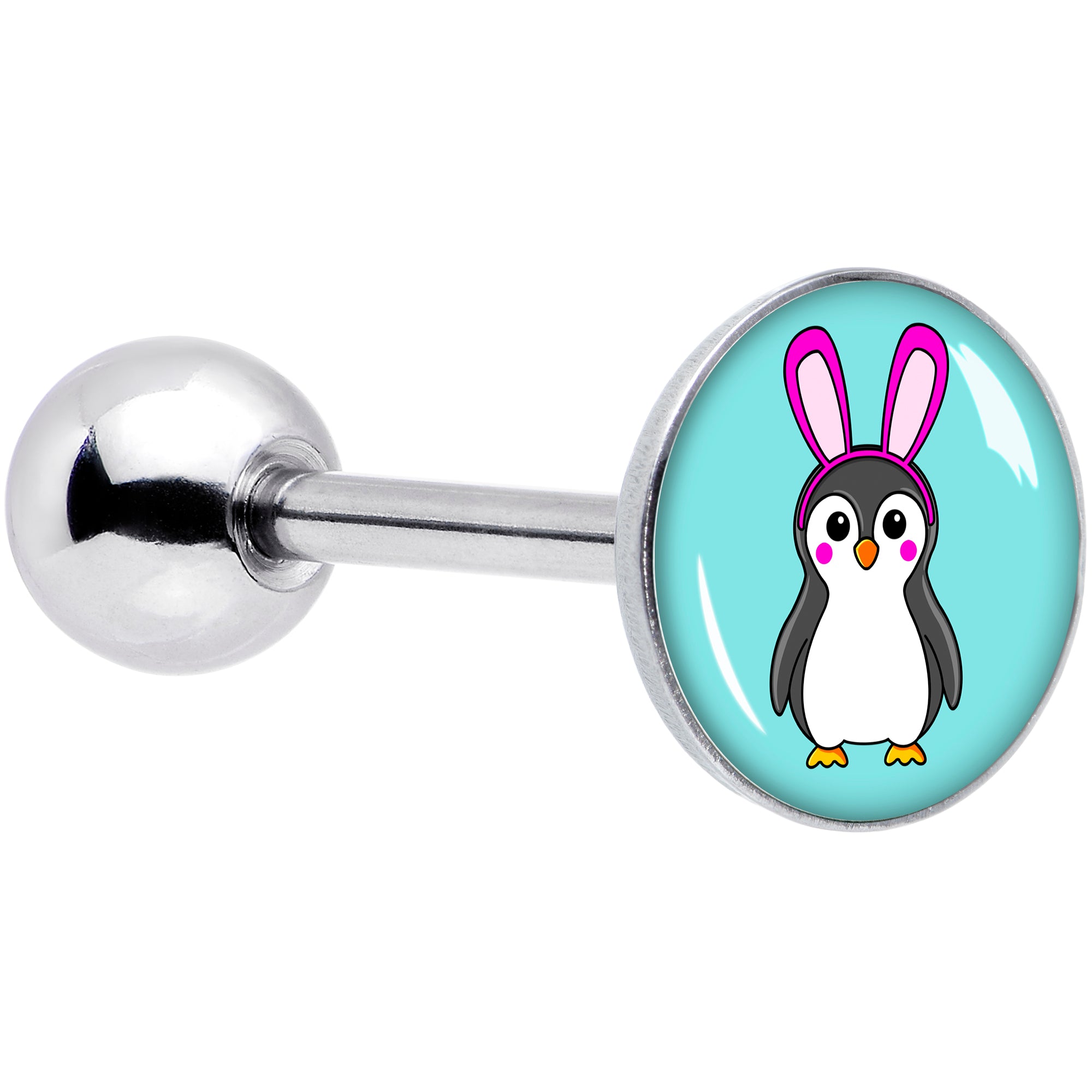 Bunny Penguin Barbell Tongue Ring