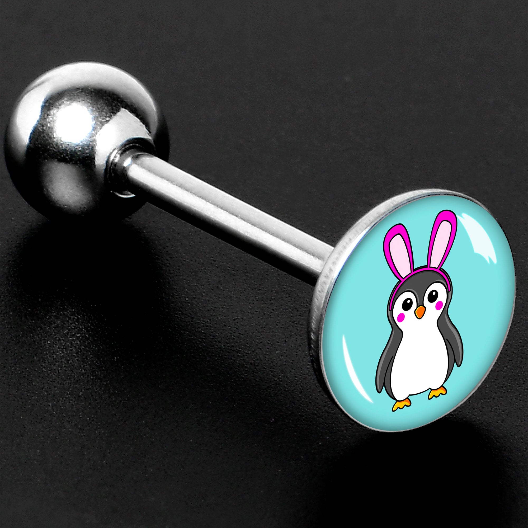 Bunny Penguin Barbell Tongue Ring