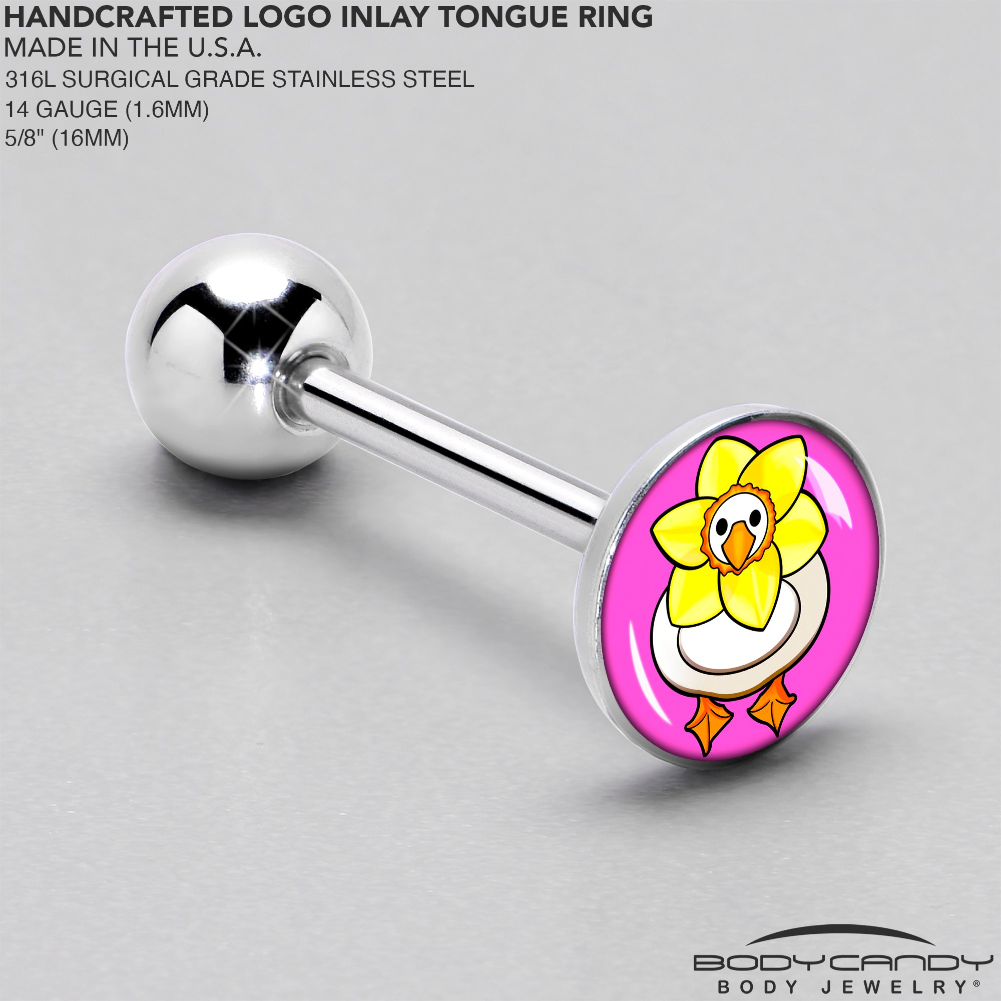 Daffodil Duck Barbell Tongue Ring