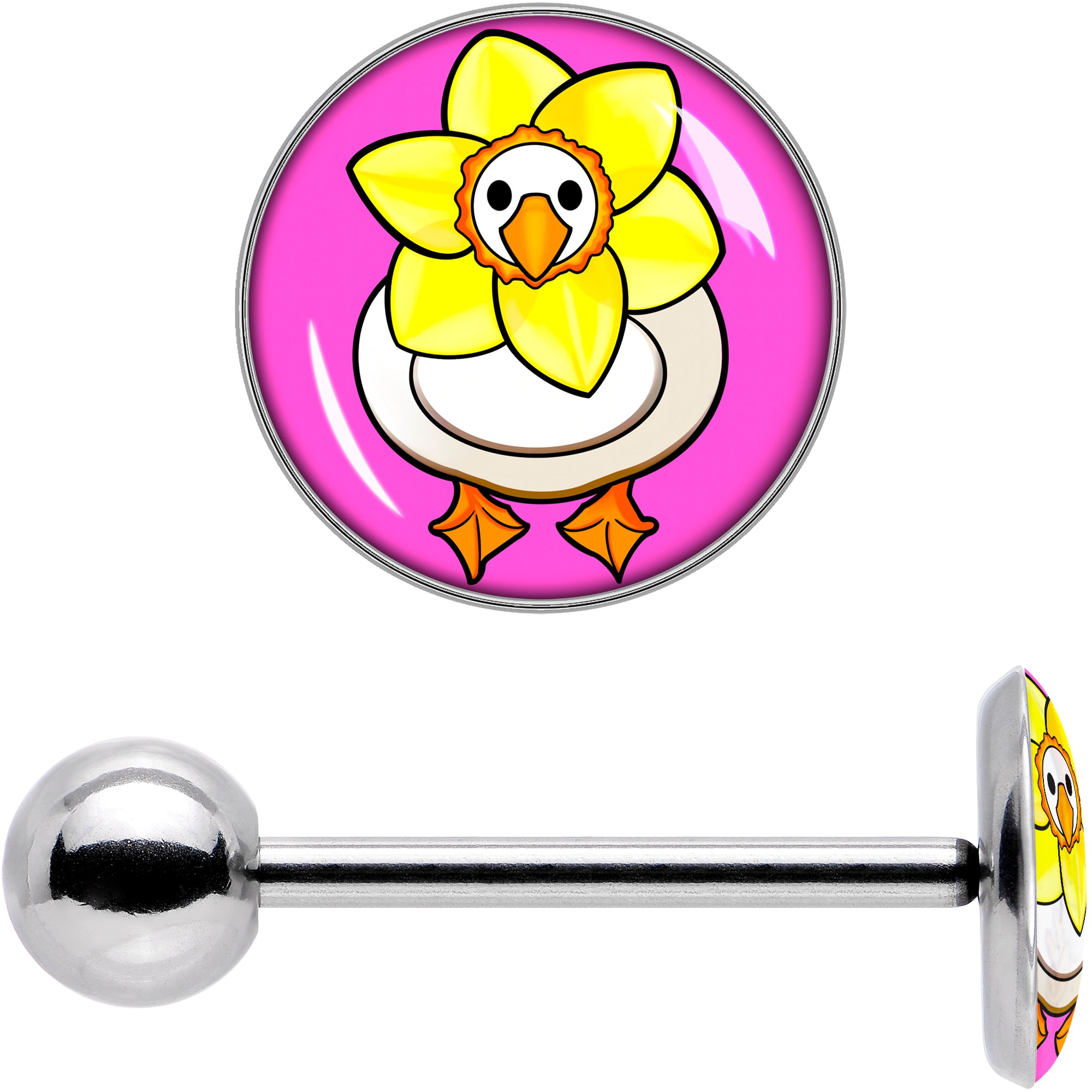 Daffodil Duck Barbell Tongue Ring