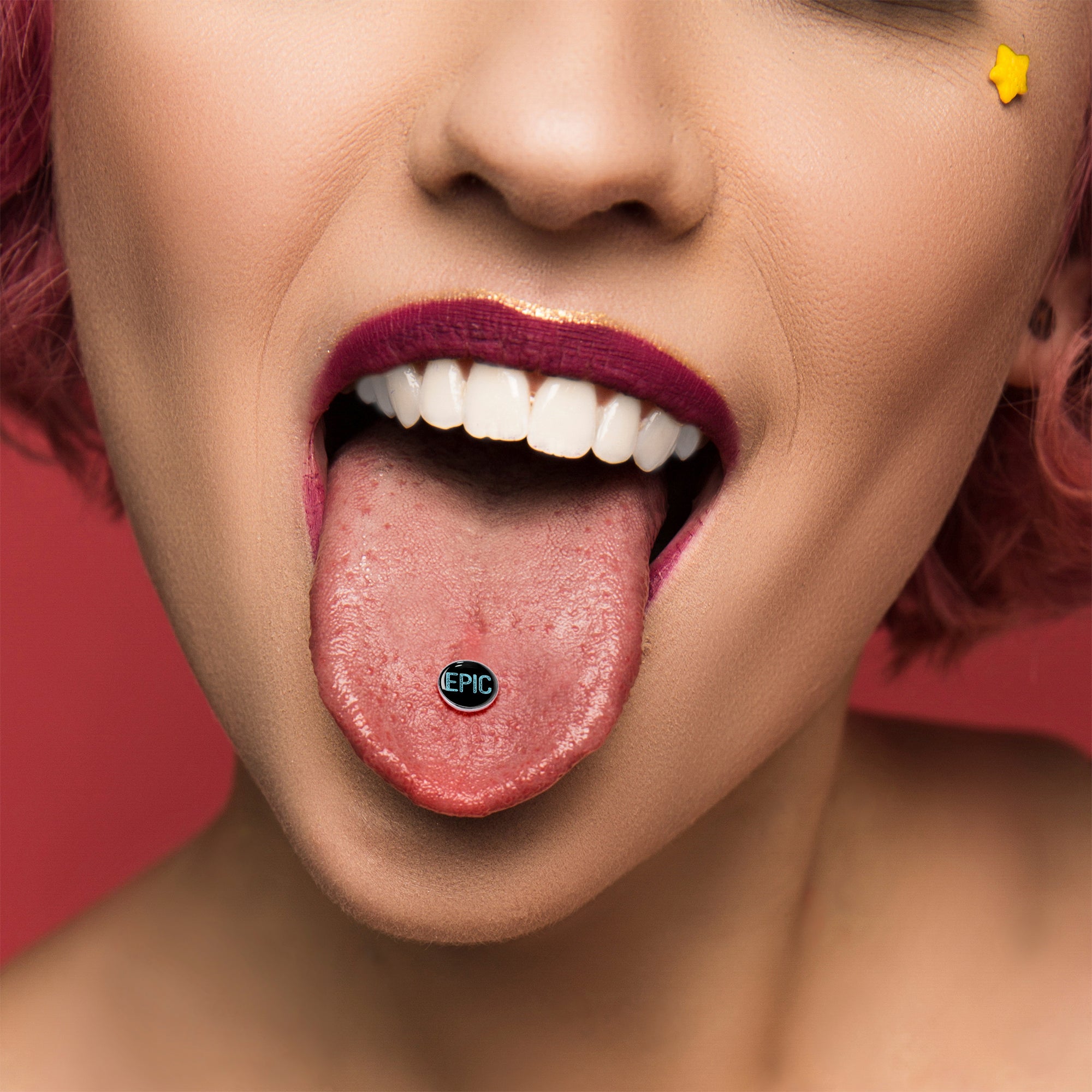 Epic Blue Barbell Tongue Ring