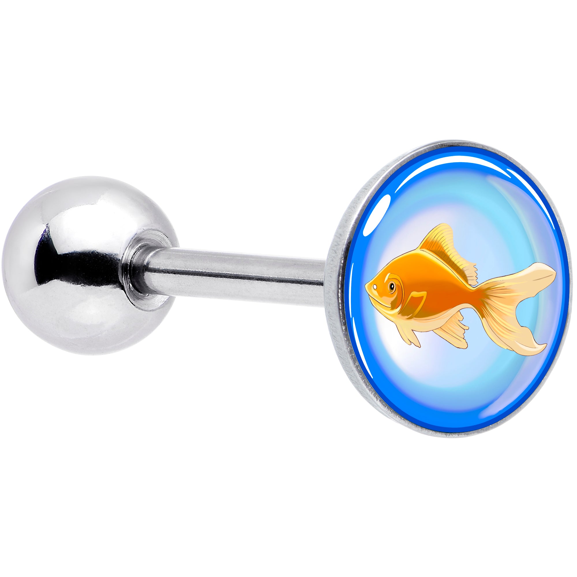 Gold Fish Barbell Tongue Ring