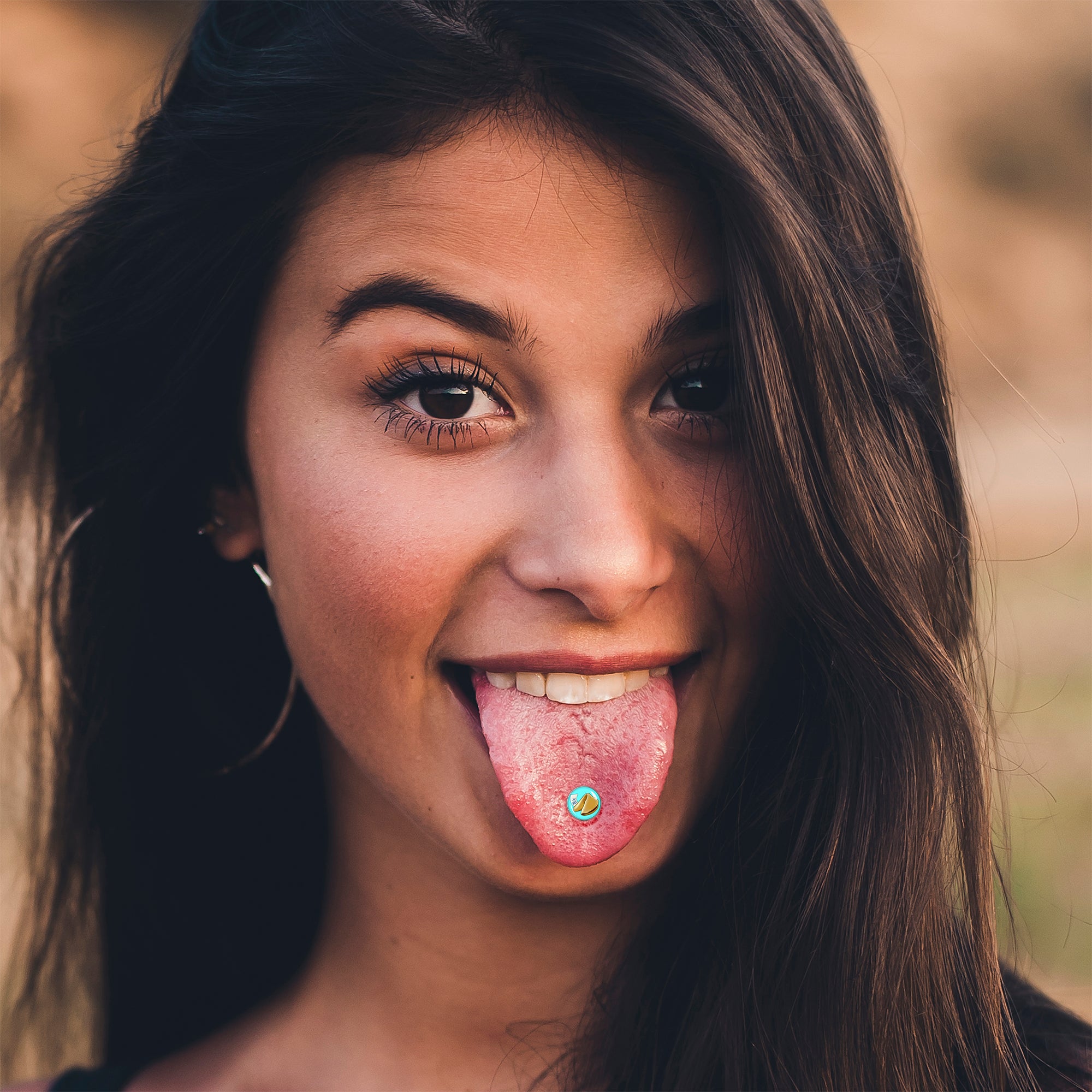 Fortune Cookie Barbell Tongue Ring