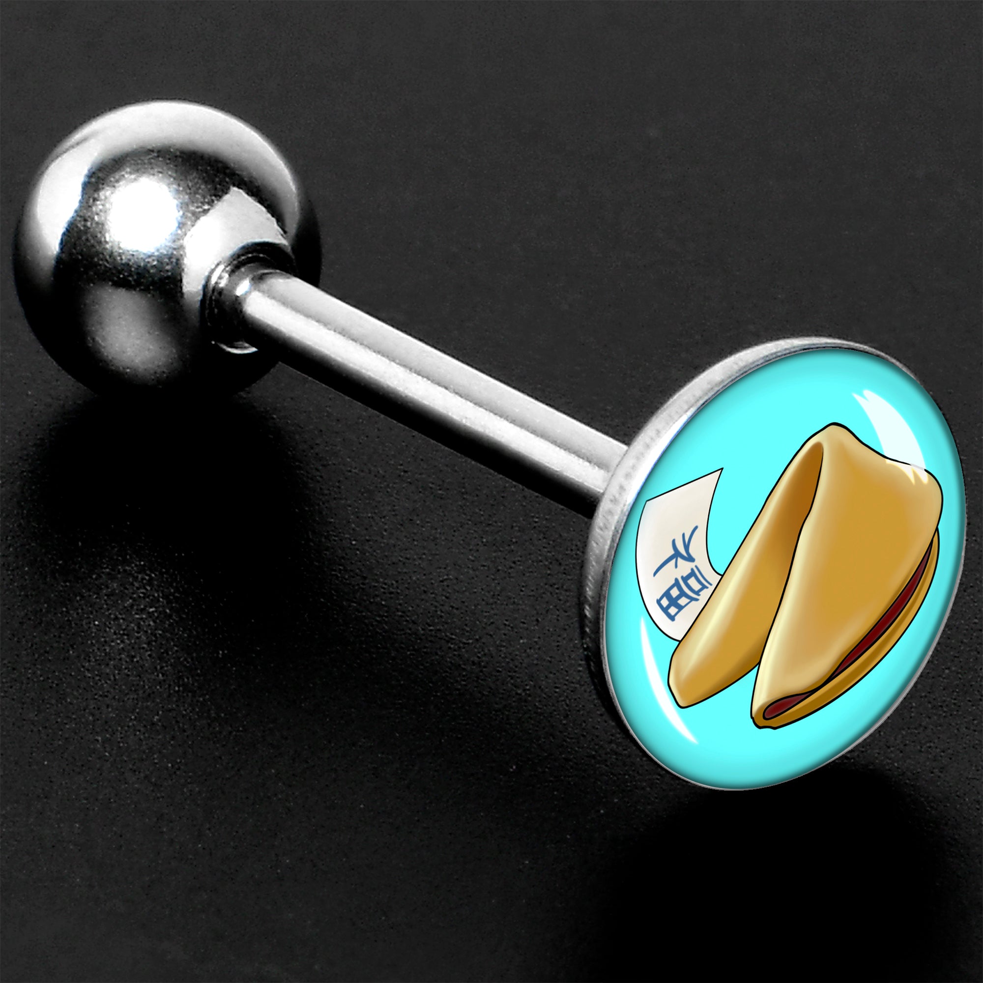 Fortune Cookie Barbell Tongue Ring