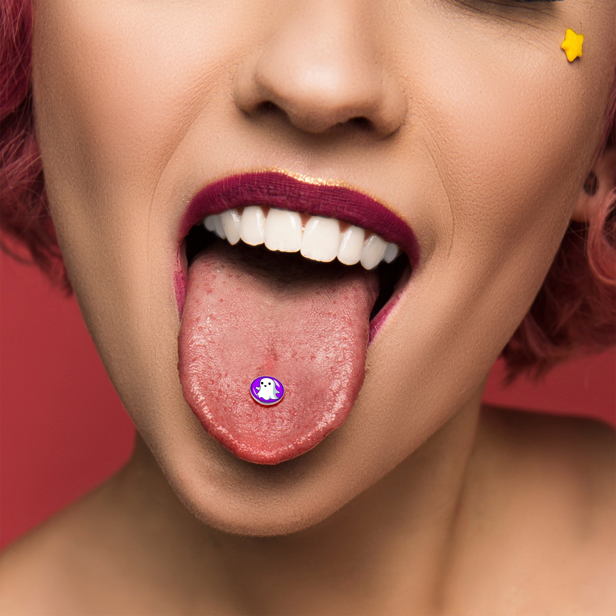 Ghost Barbell Tongue Ring