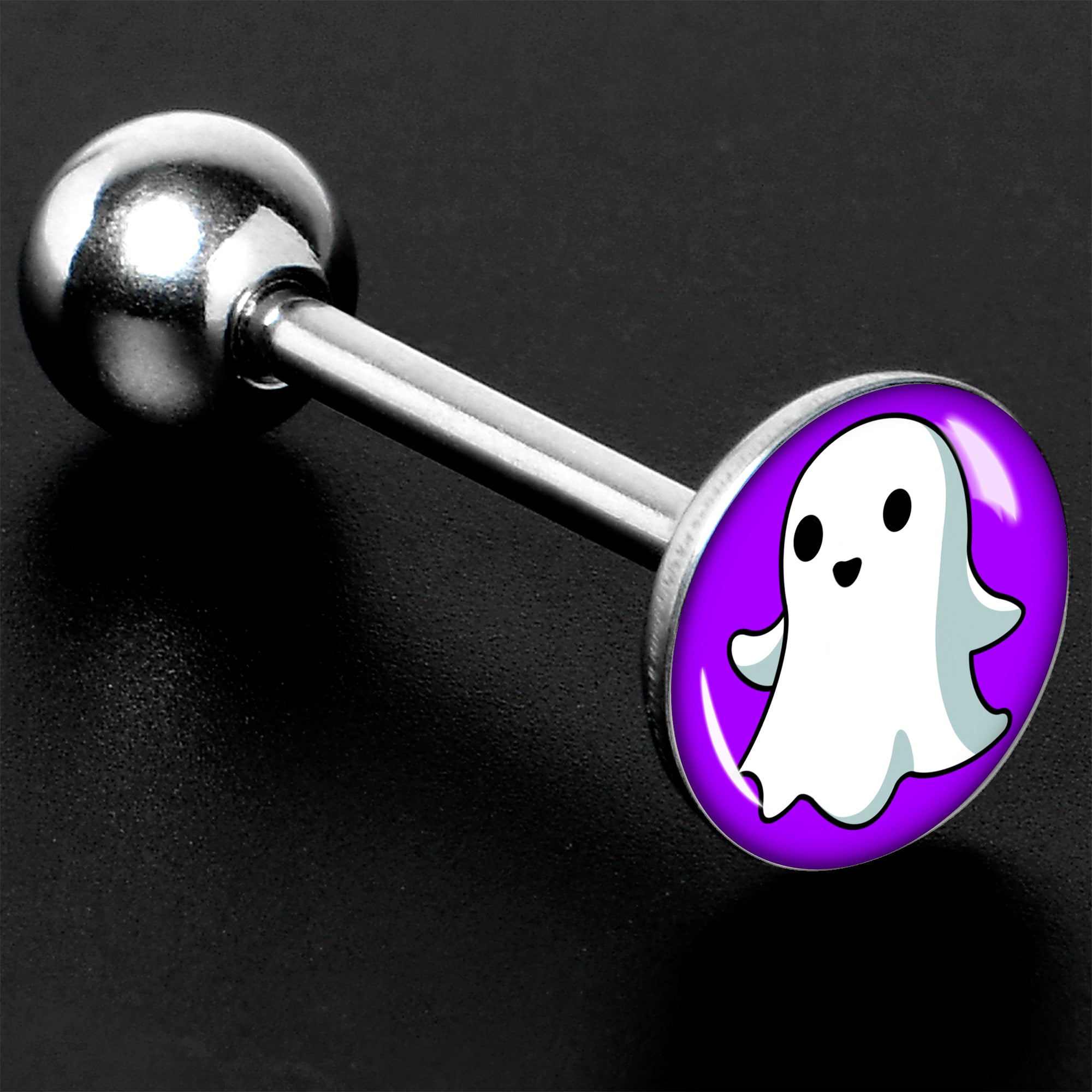 Ghost Barbell Tongue Ring