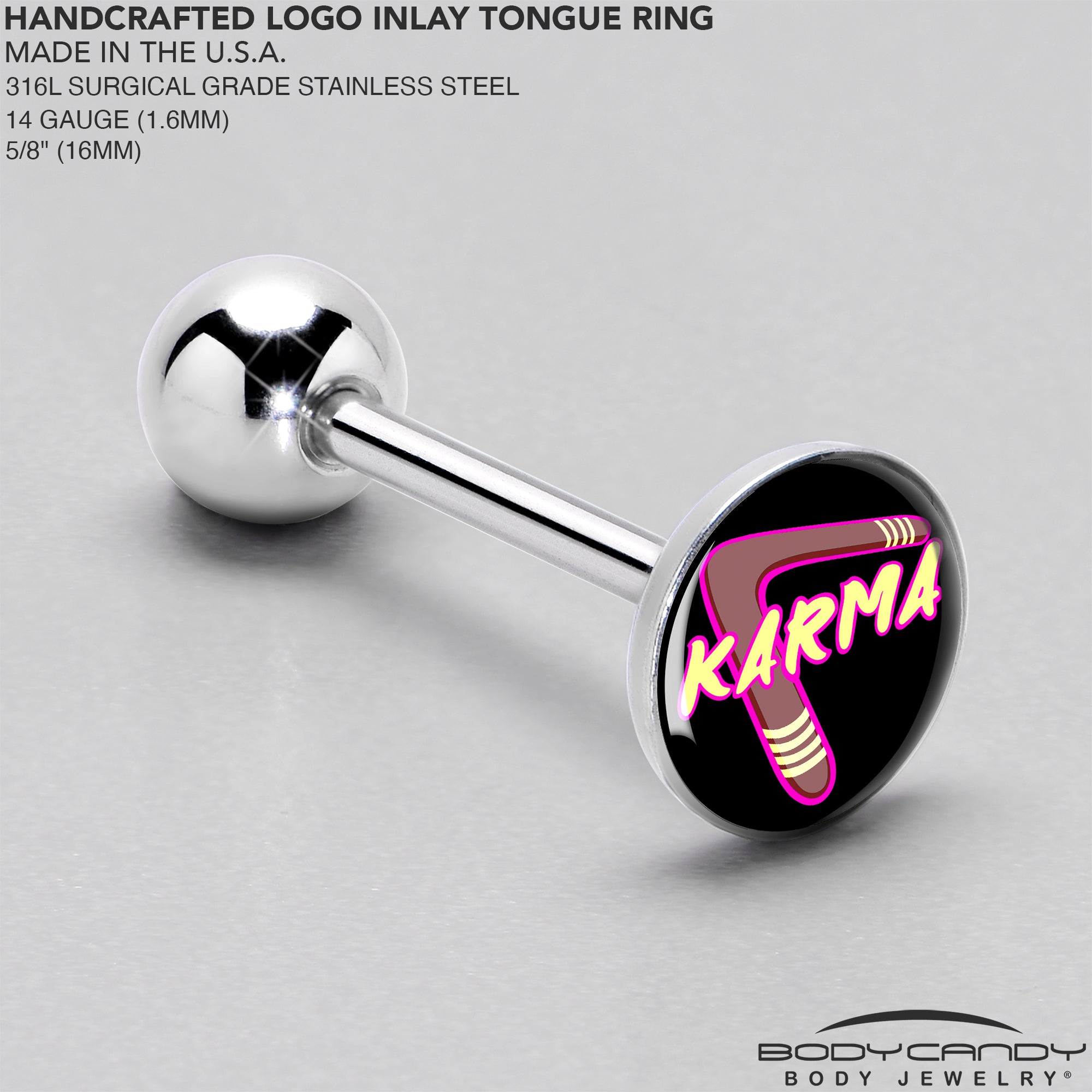 Karmic Boomerang Barbell Tongue Ring