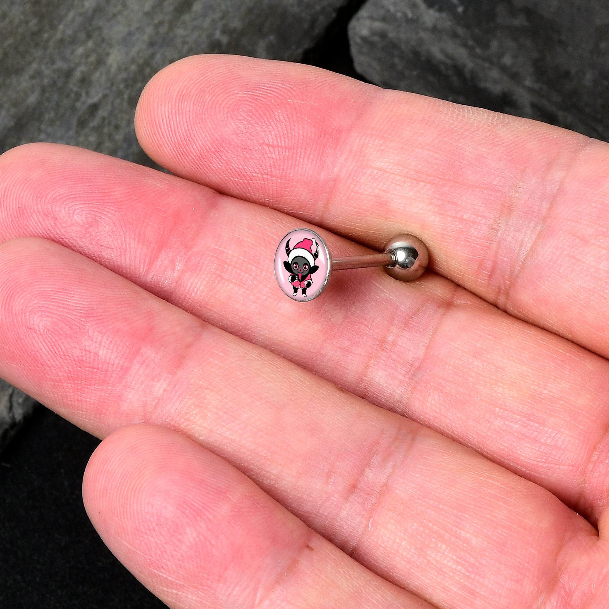 Krampus Cutie Holiday Barbell Tongue Ring