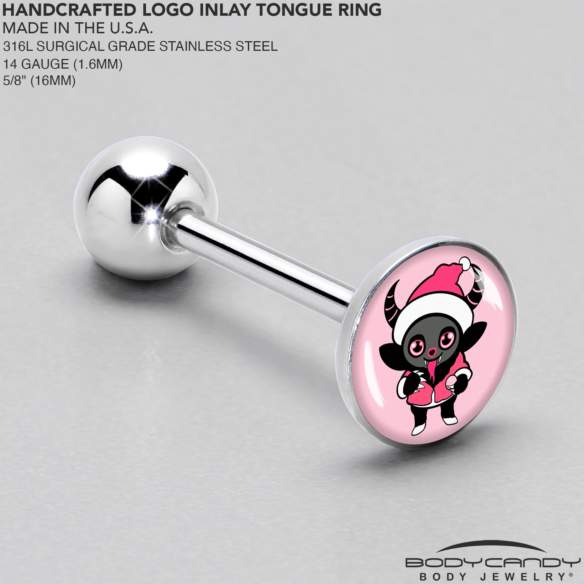 Krampus Cutie Holiday Barbell Tongue Ring