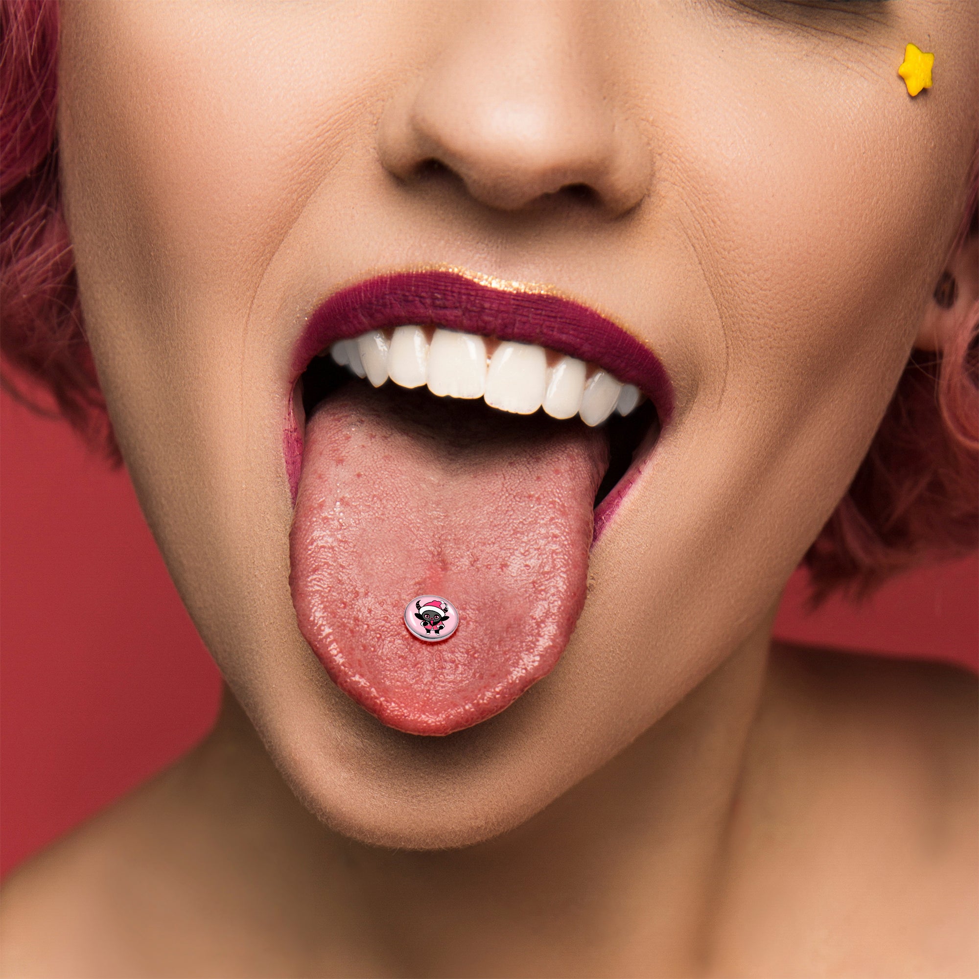 Krampus Cutie Holiday Barbell Tongue Ring