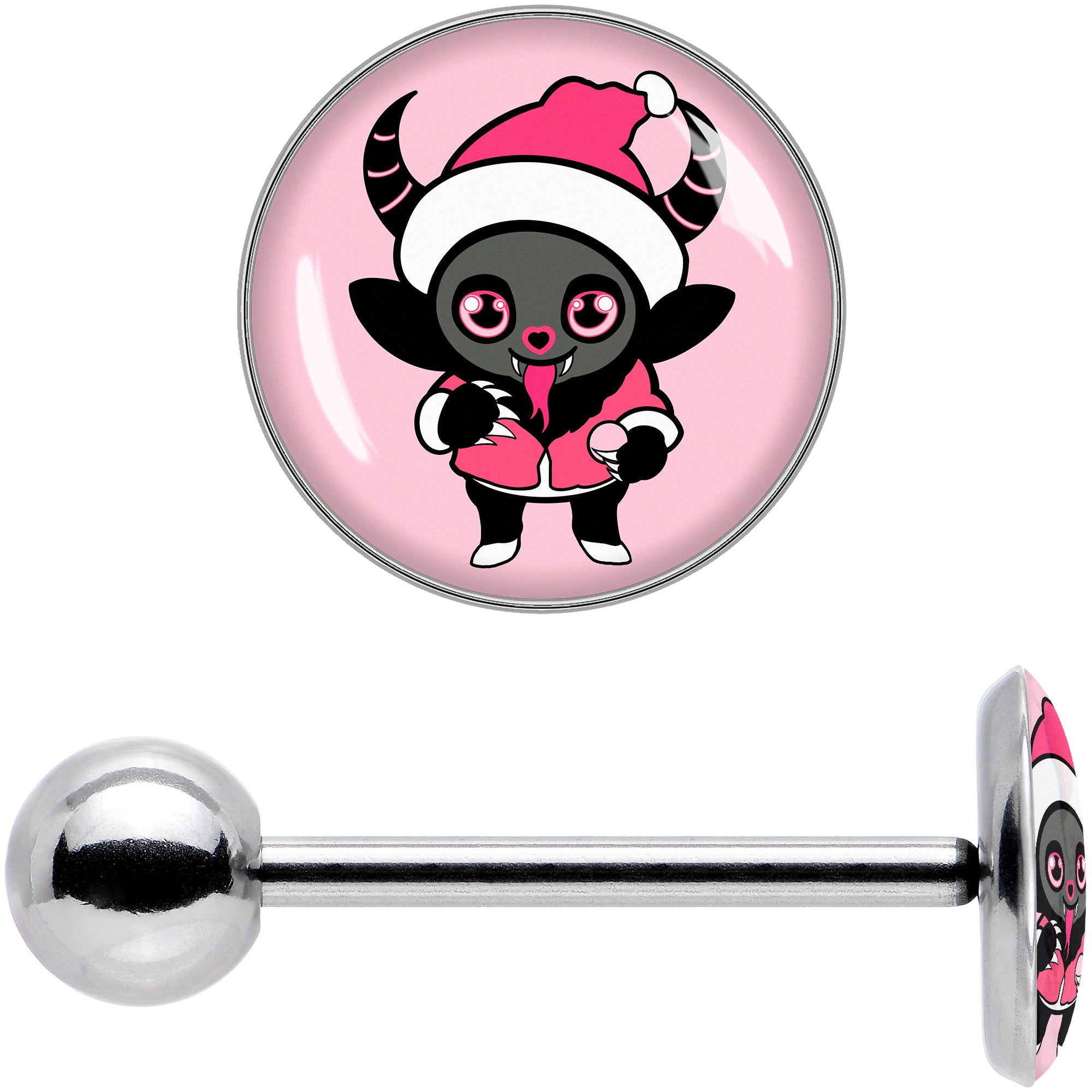 Krampus Cutie Holiday Barbell Tongue Ring