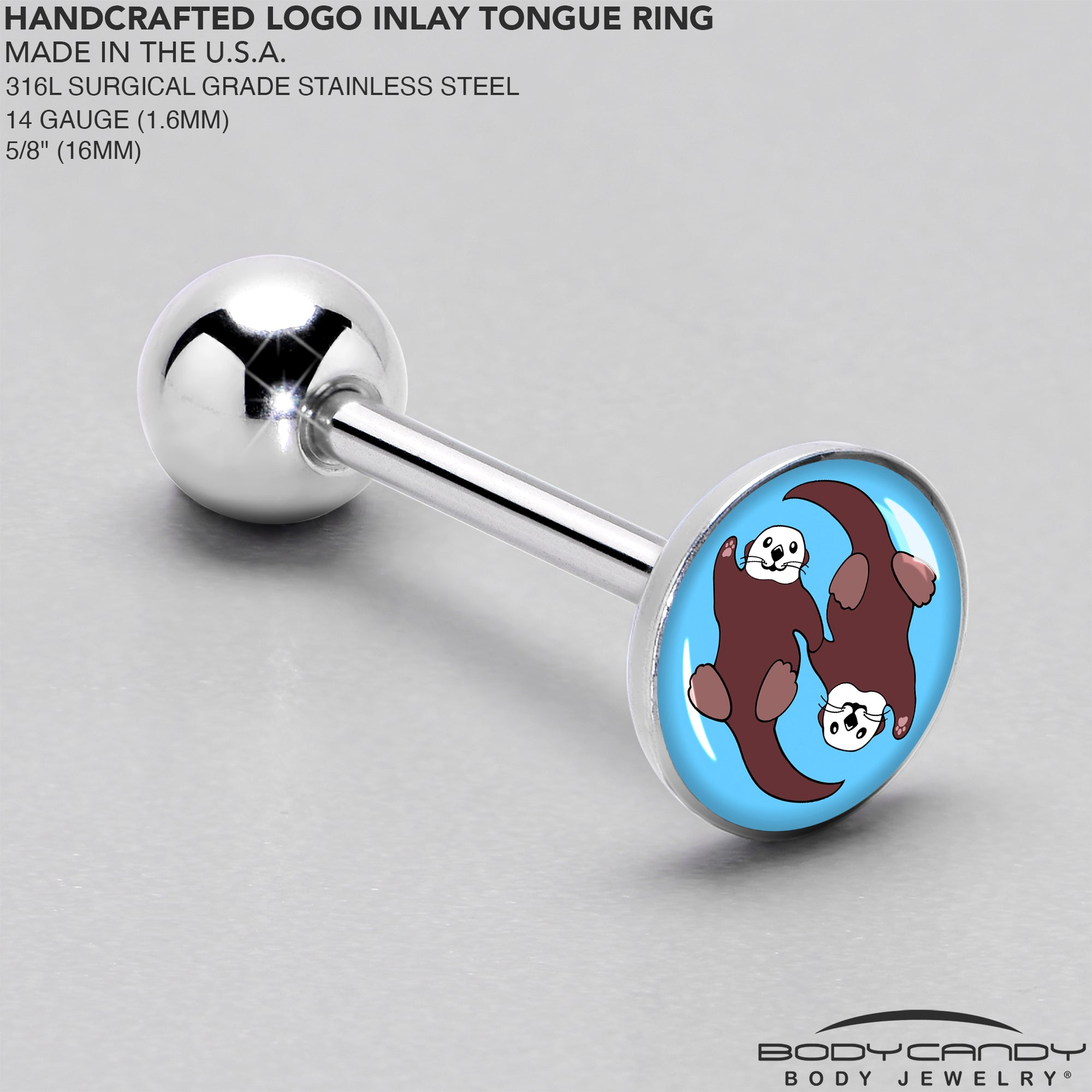 Oh My Otters Animal Barbell Tongue Ring