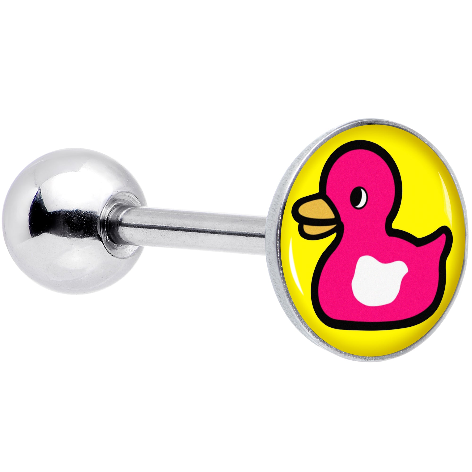 Pink Ducky Barbell Tongue Ring