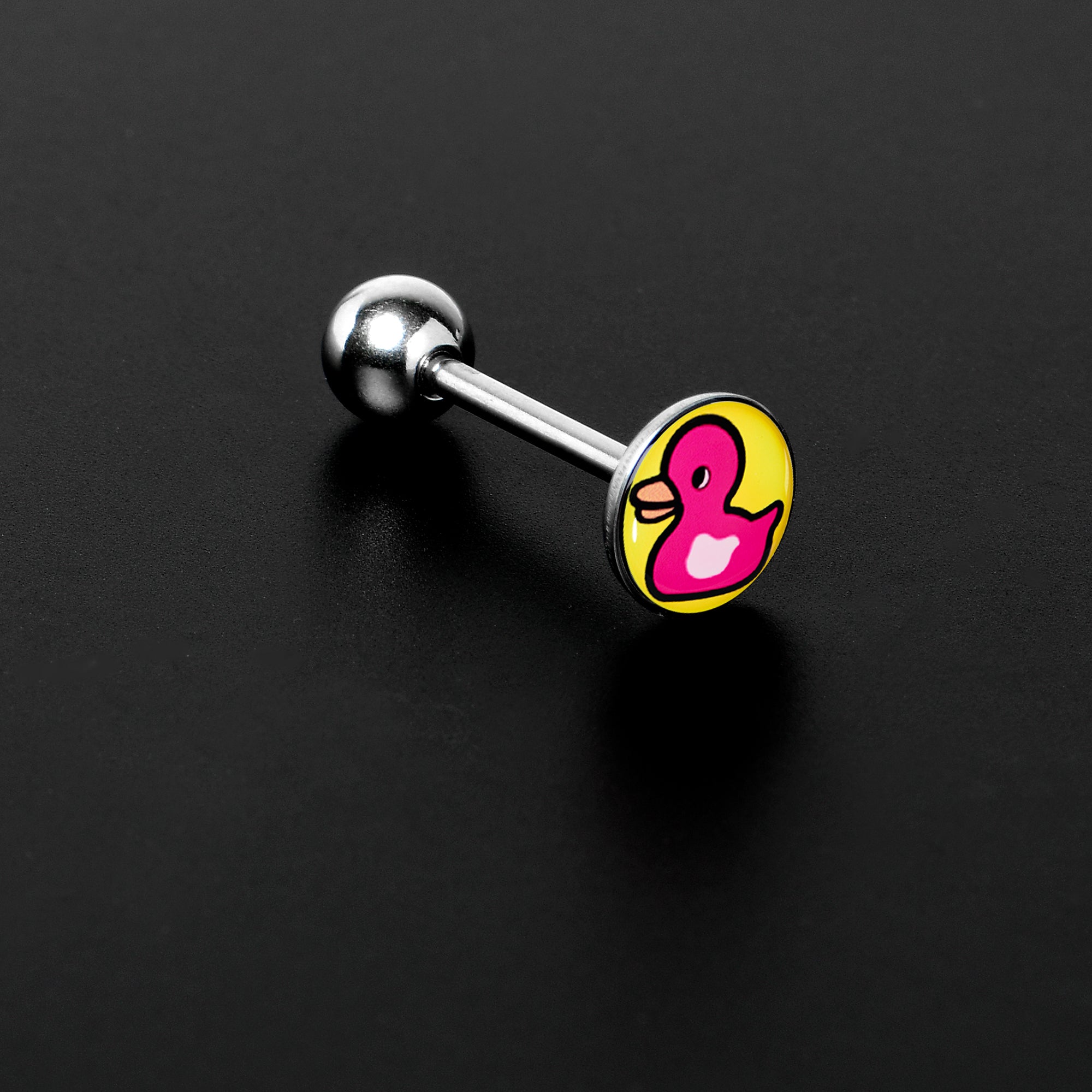 Pink Ducky Barbell Tongue Ring