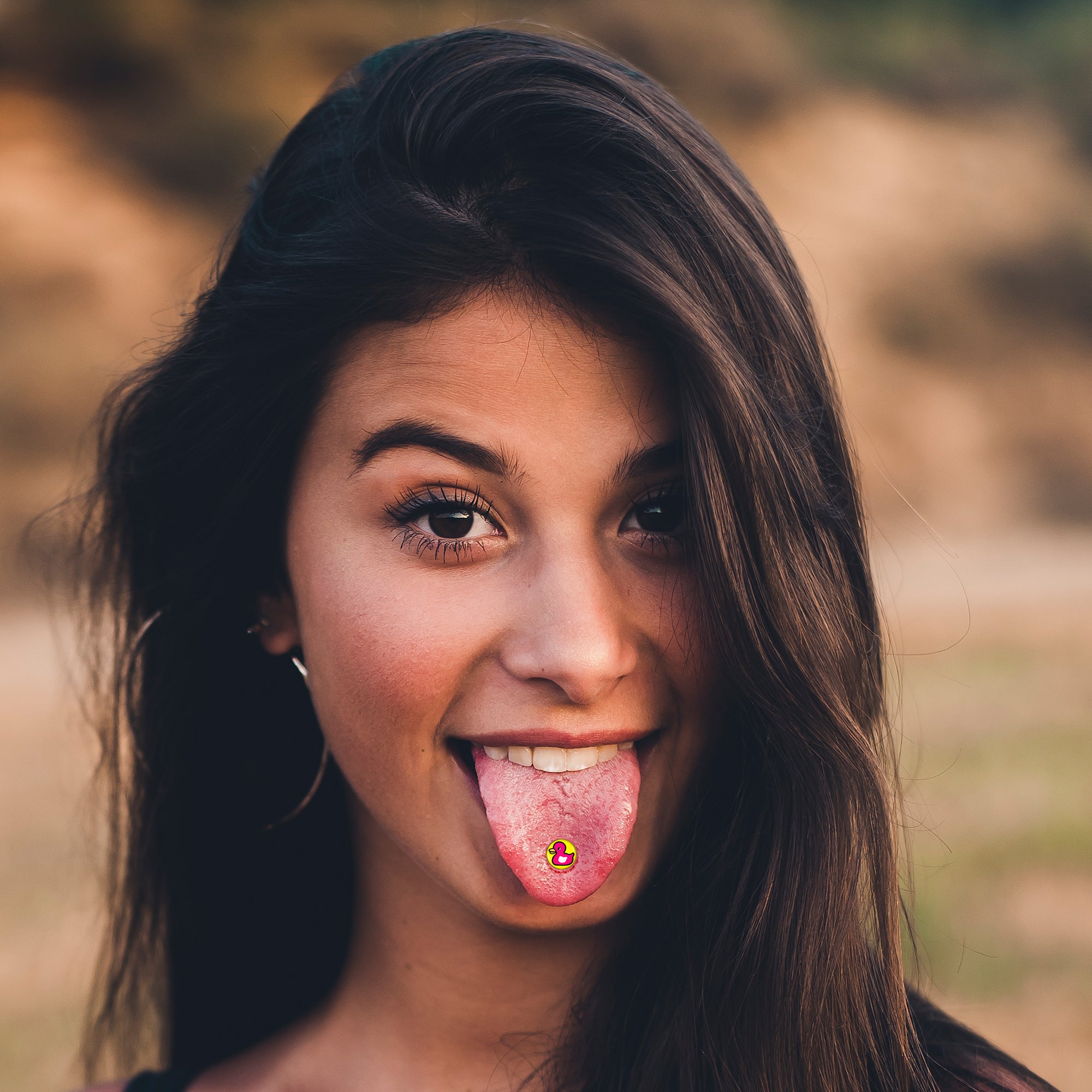 Pink Ducky Barbell Tongue Ring