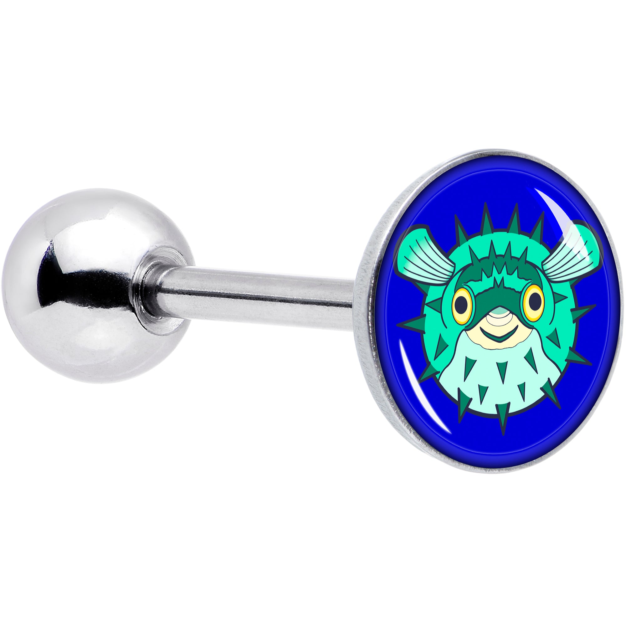 Pufferfish Barbell Tongue Ring